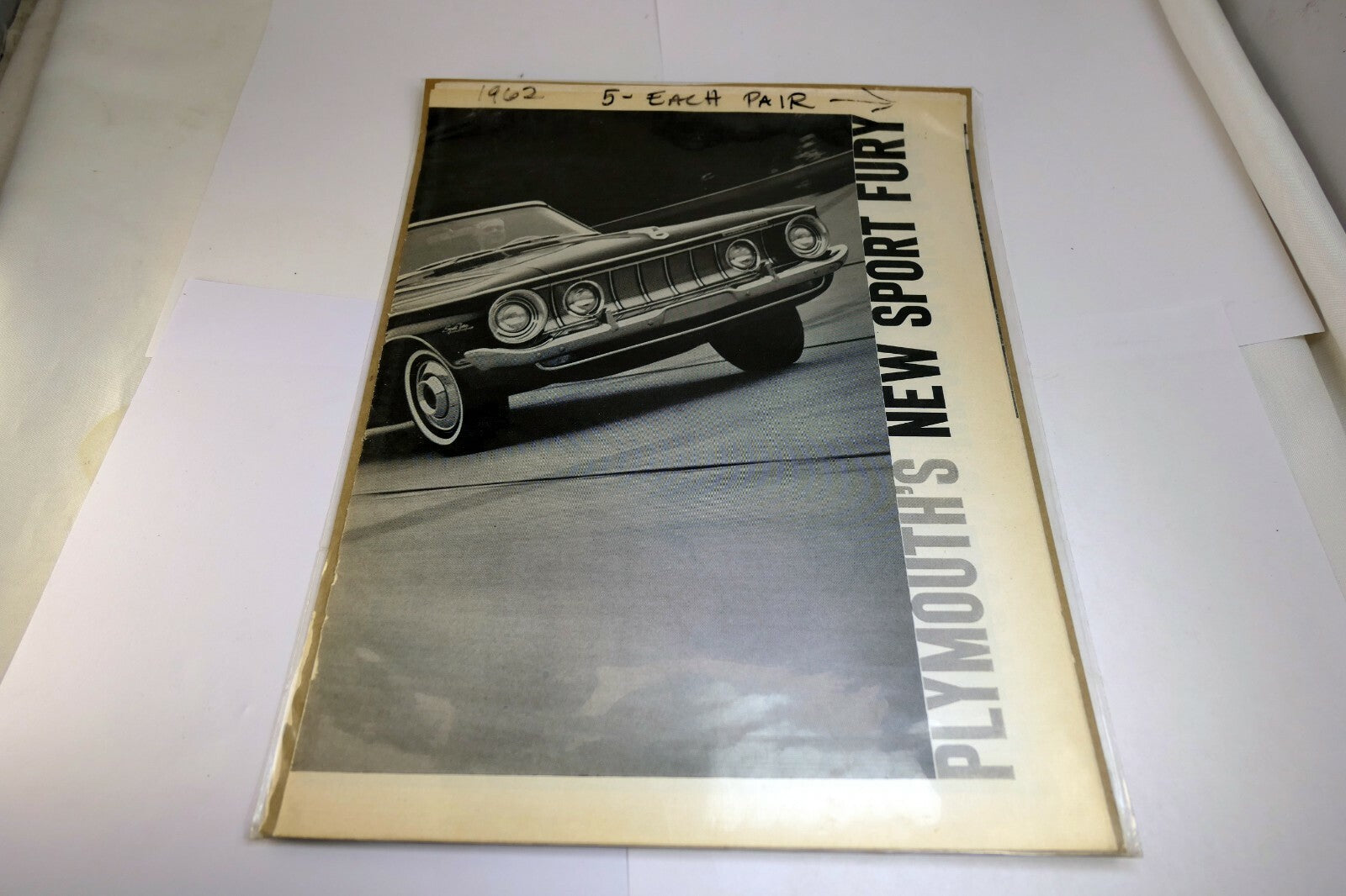 1962 Plymouth NEW Sport Fury Magazine clipping advertisement Ad