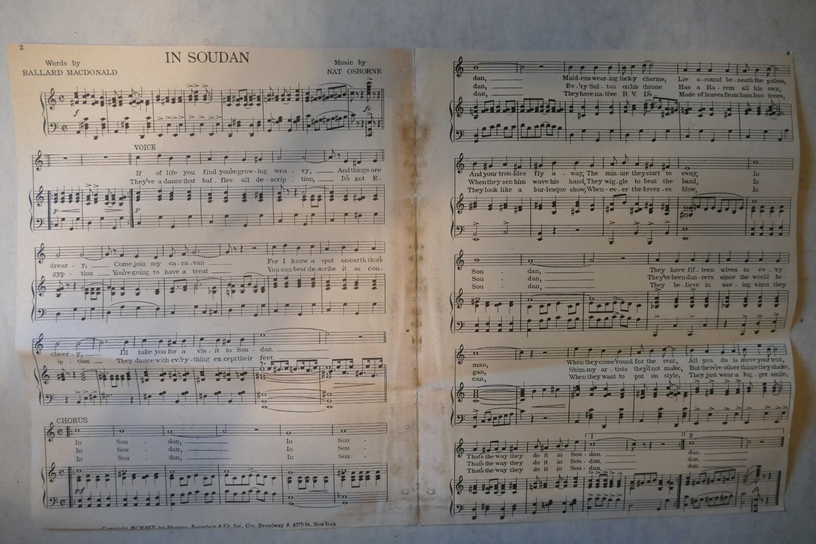 In Soudan, 1919, by Ballard MacDonald, Nat Osborn, Shapiro, Bernstein & Co. Inc.