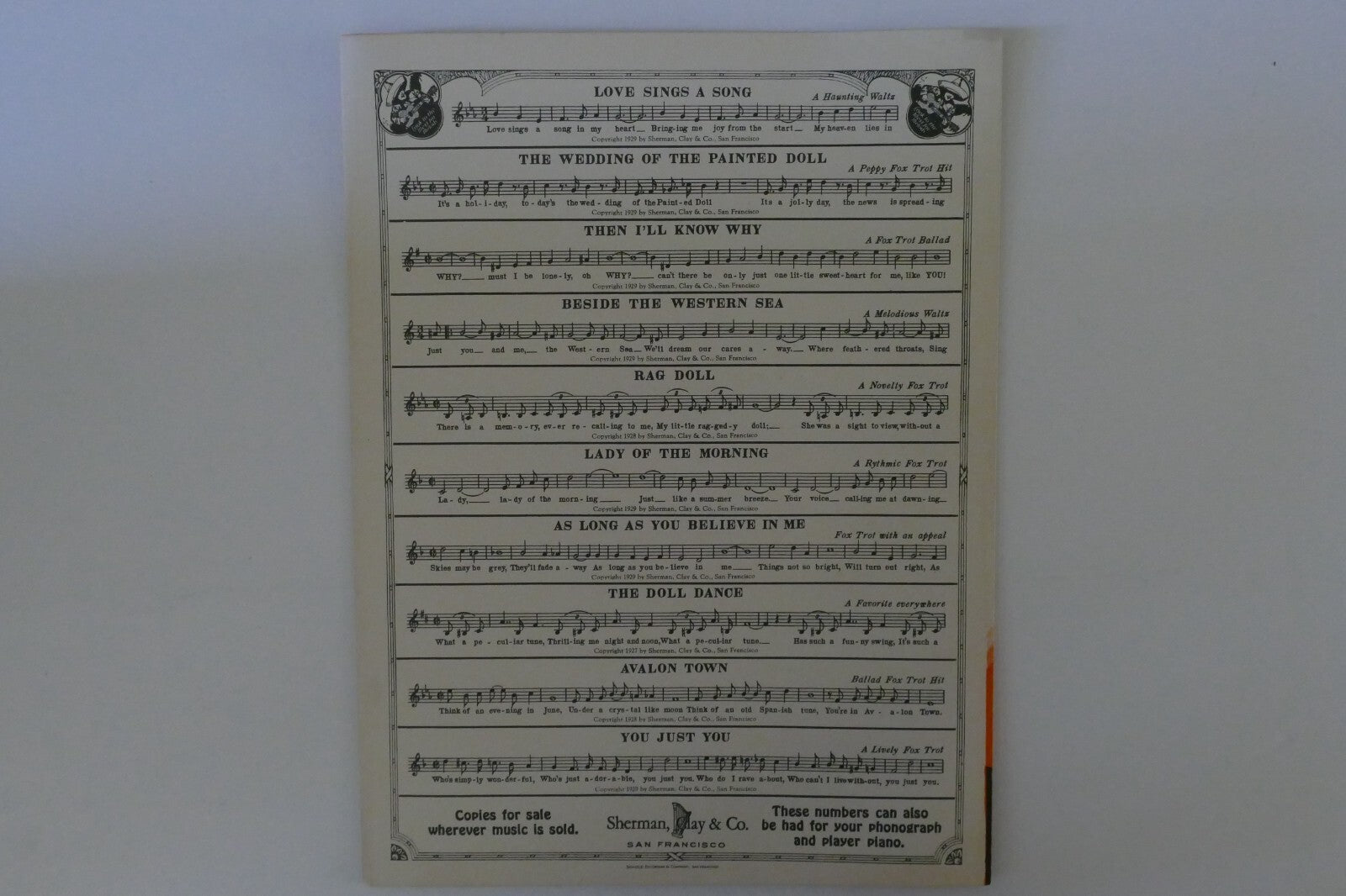 Sleepy Head, 1926, Benny Davis and Jesse Greer, Shapiro, Bernstein and Co. Inc