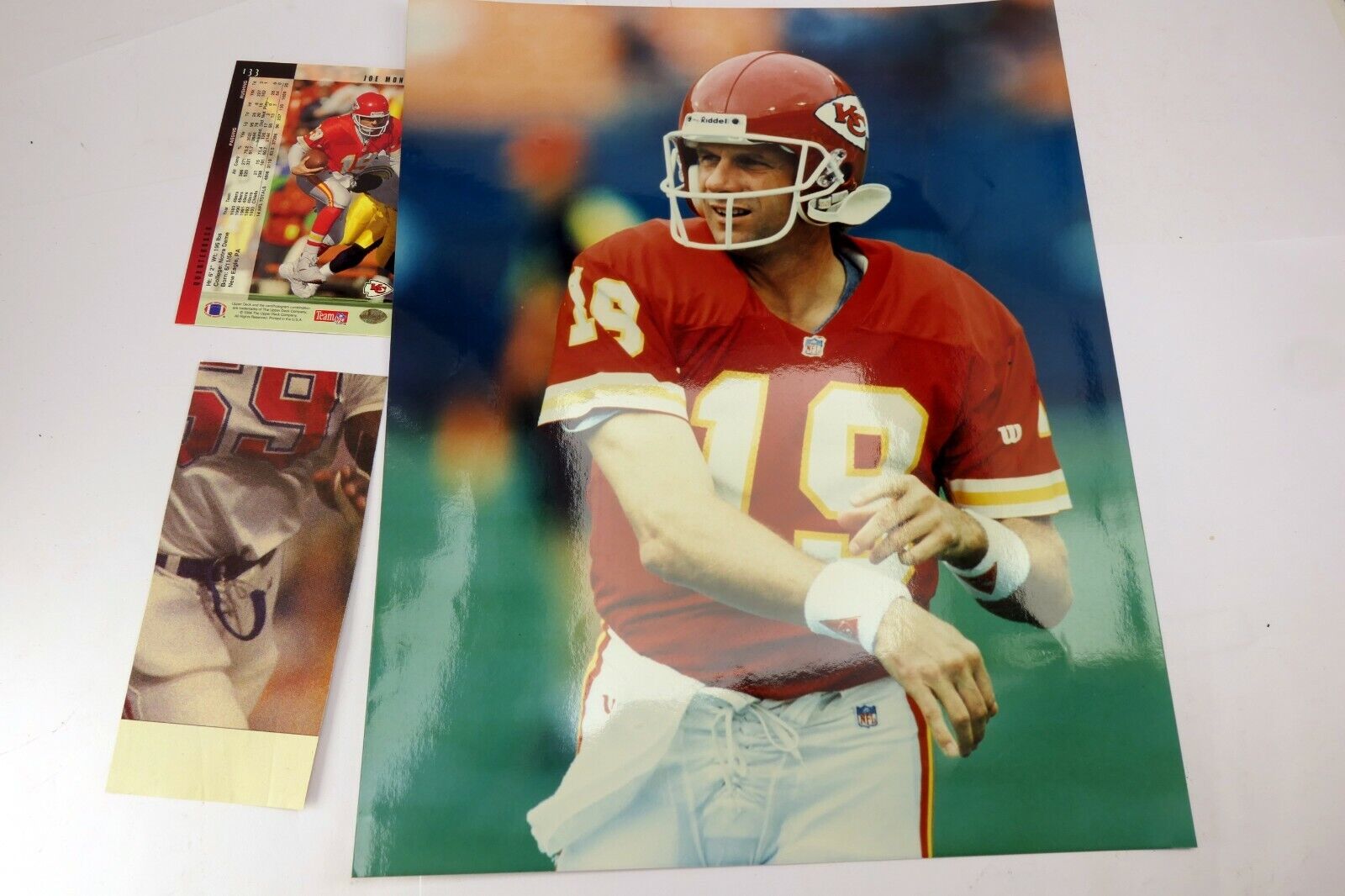 1994 JOE MONTANA - Upper Deck Football Card # 133- w/ Picture 8X11"