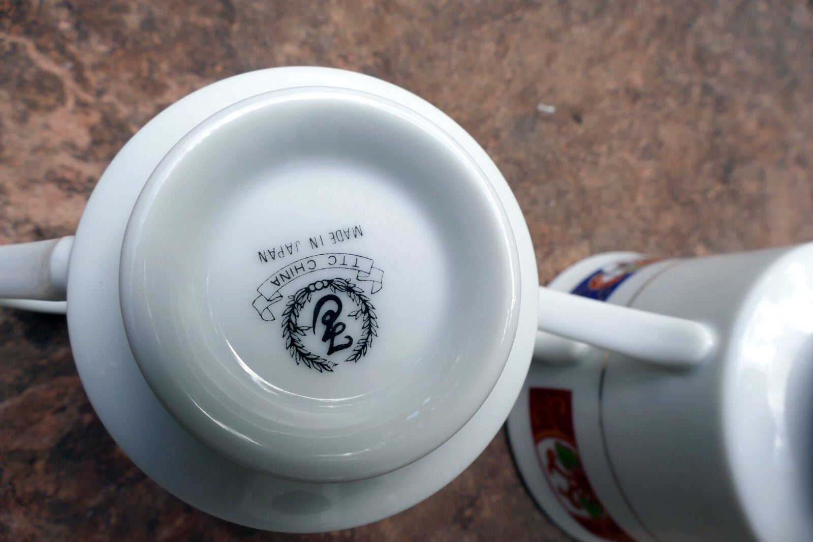 TTC China made Japan Pack of 3 Unique Porcelain Tea Cups lot Hand Painted Floral