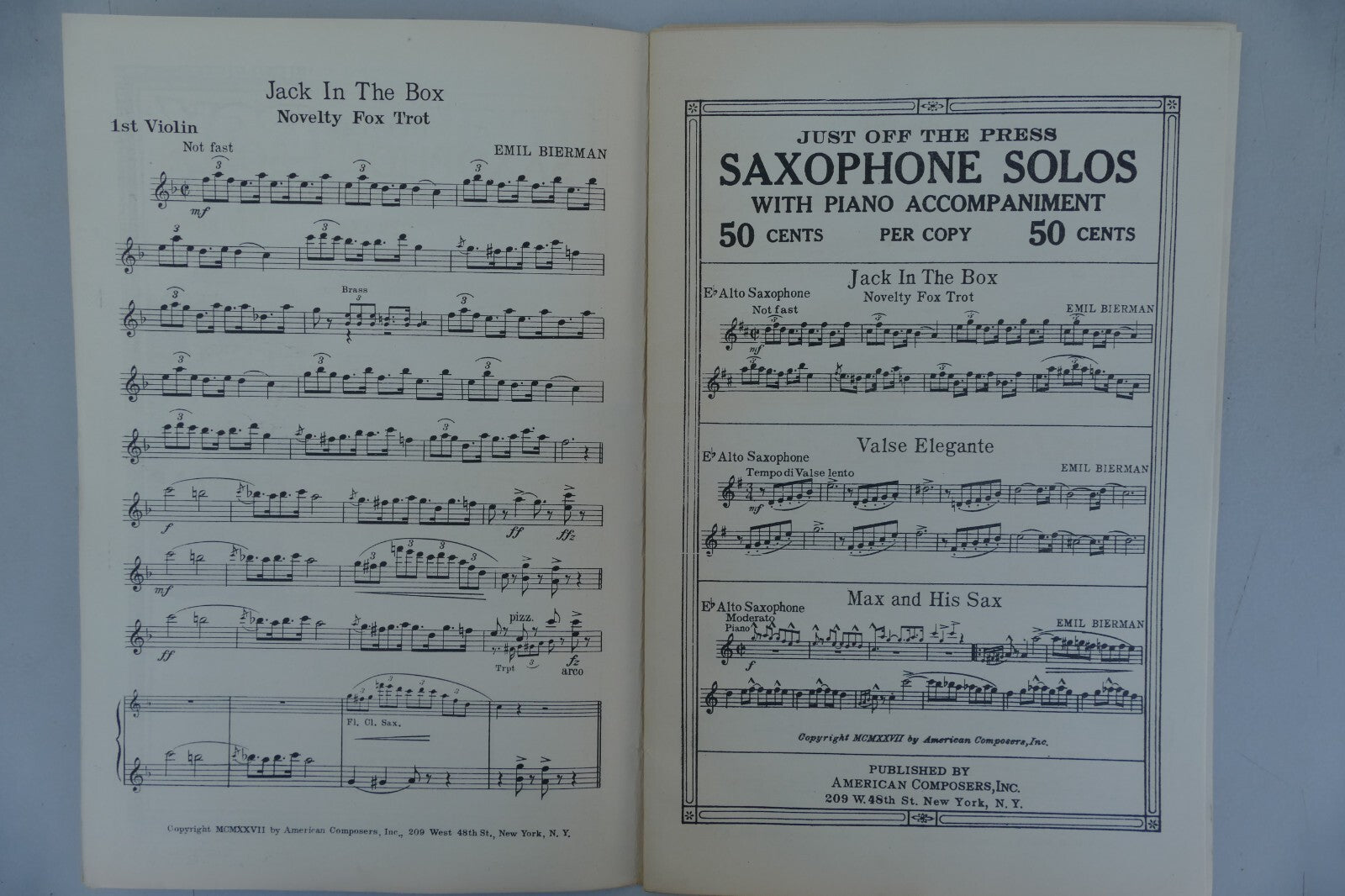 Jack in the box novelty fox-trot 1927 by Emil Bierman, American Composers Inc.