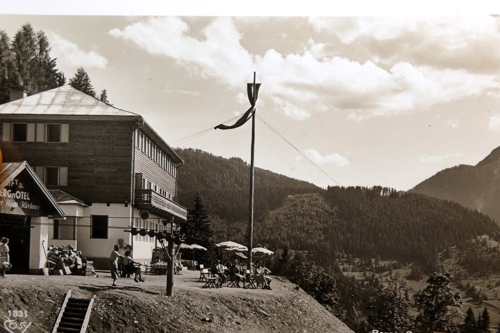 Hotel hahnbaum st. johann im pongau austria postcard 1940's   unposted