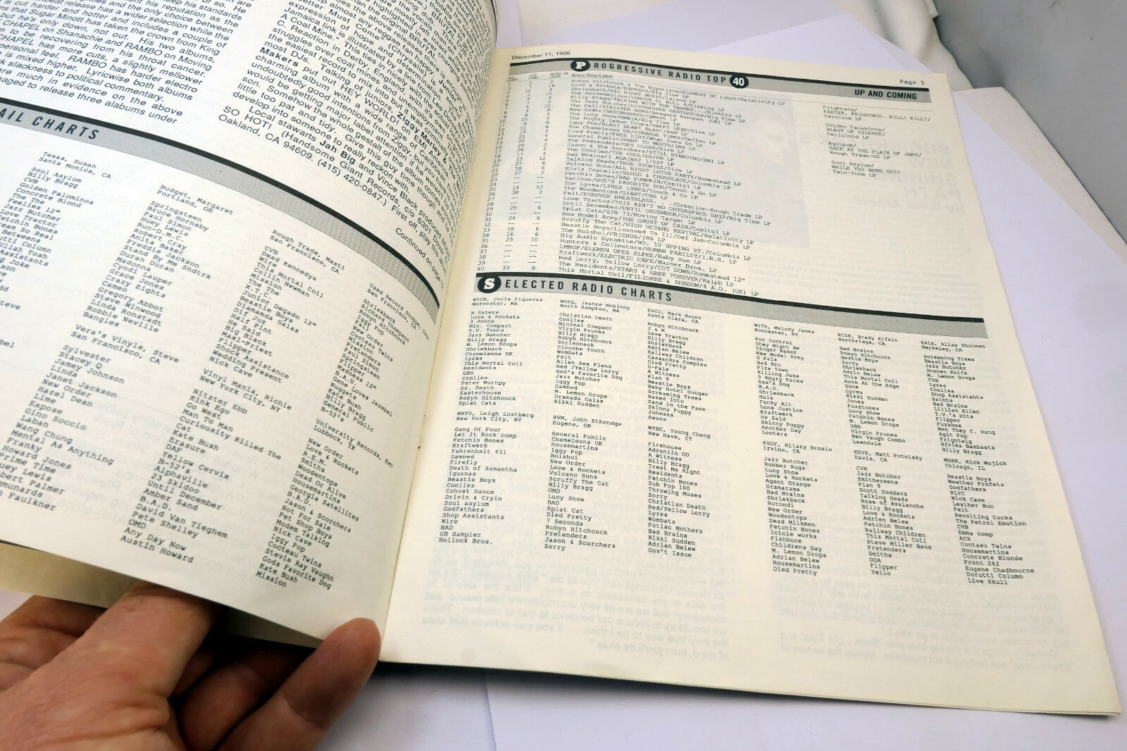Ward Report December 1986 Best Underrated Albums Progressive Radio Rock Charts