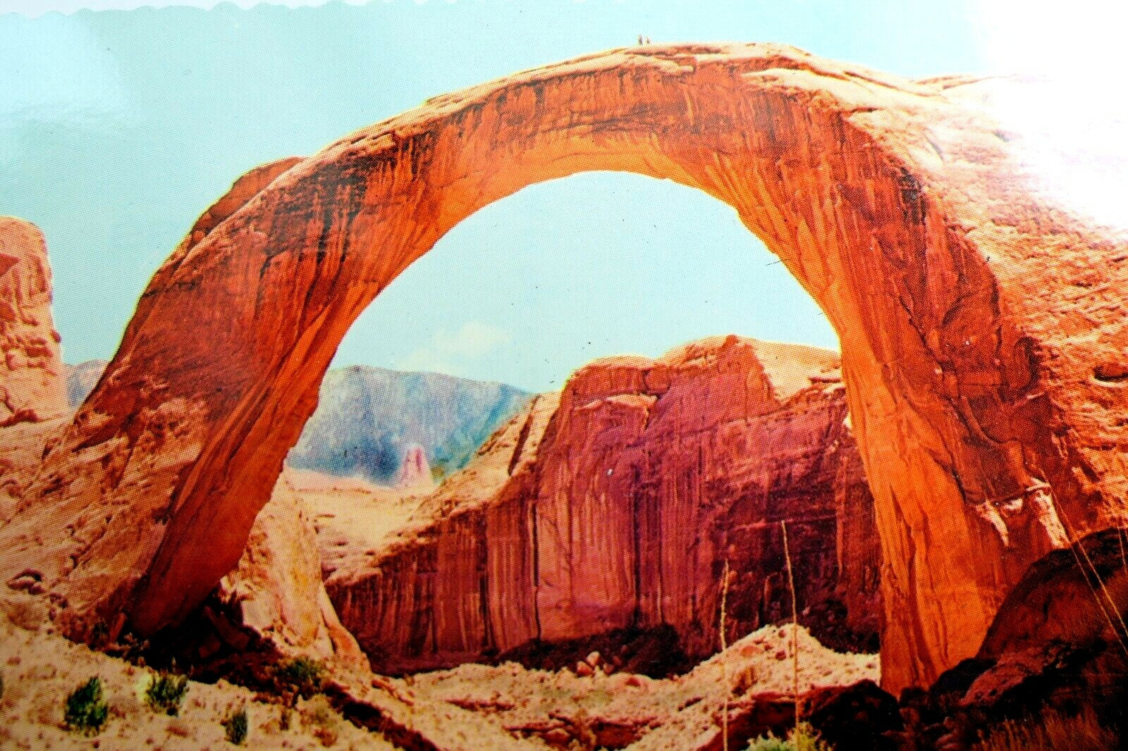 Rainbow bridge national monument postcard utah 1950's vintage usa