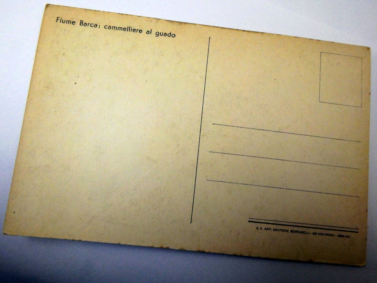 Post Card Cartolina Postale Fiume Barca cammelliere Guado  unused Unposted 1936