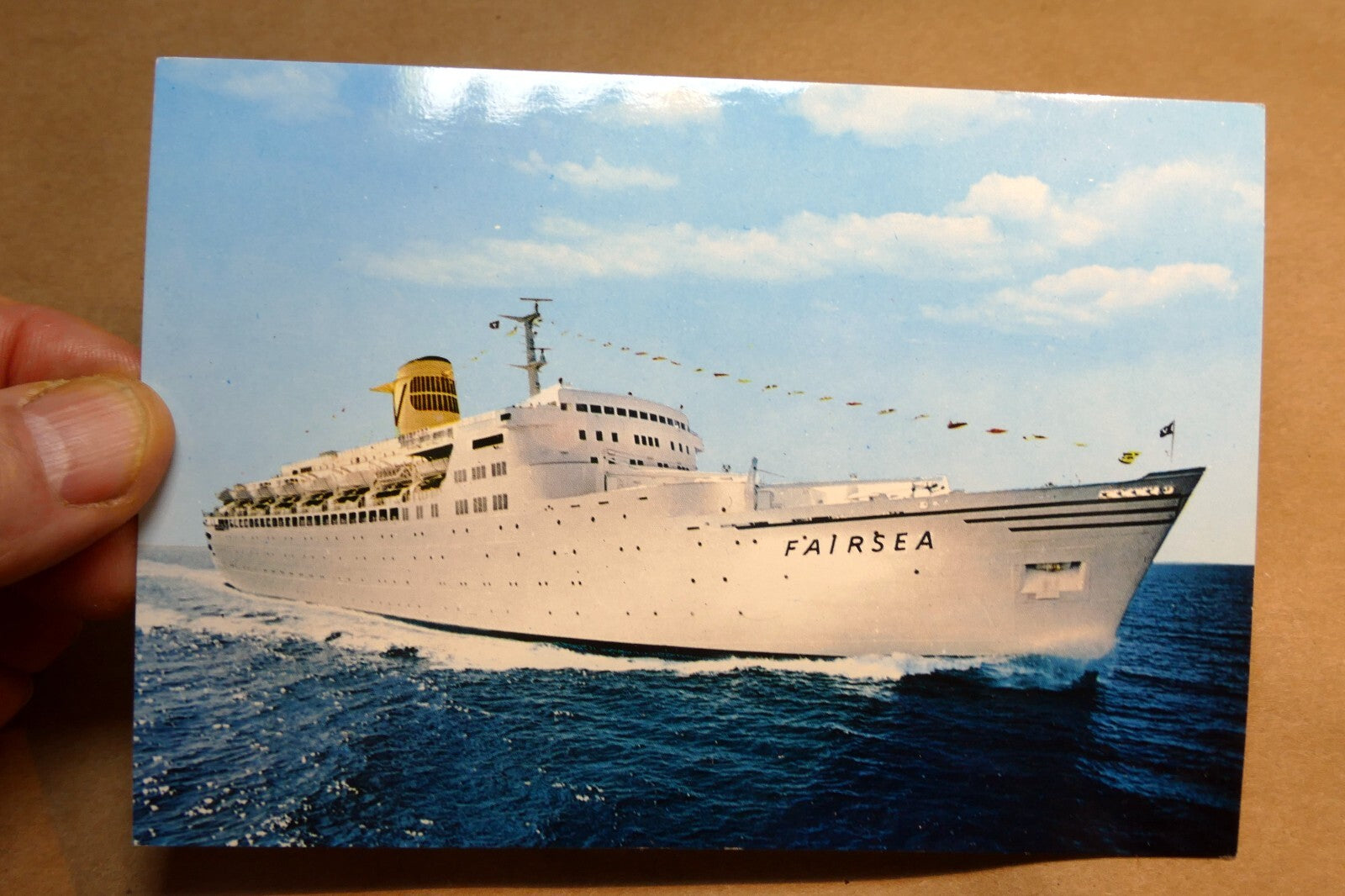 USS FairSea Sitmar Cruises Cruise Ship Passenger Line Liberian Registry Postcard