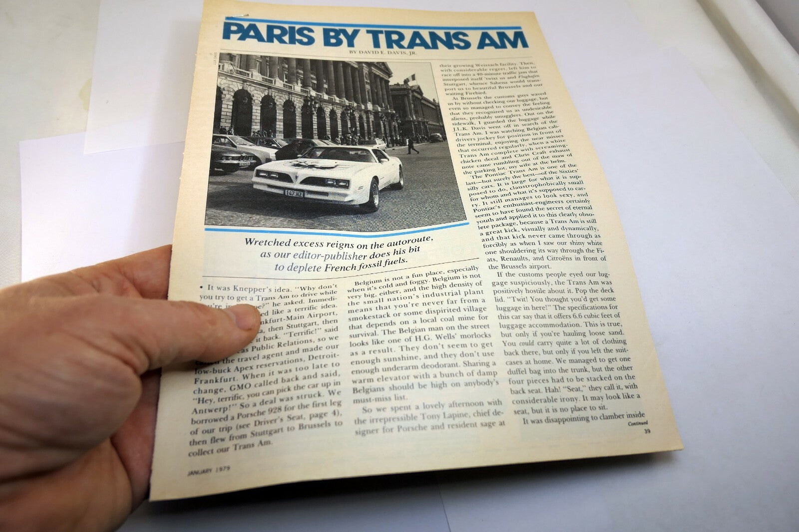 Pontiac "Paris by Trans AM" 1979 Magazine clipping advertisement Ad Car & Driver