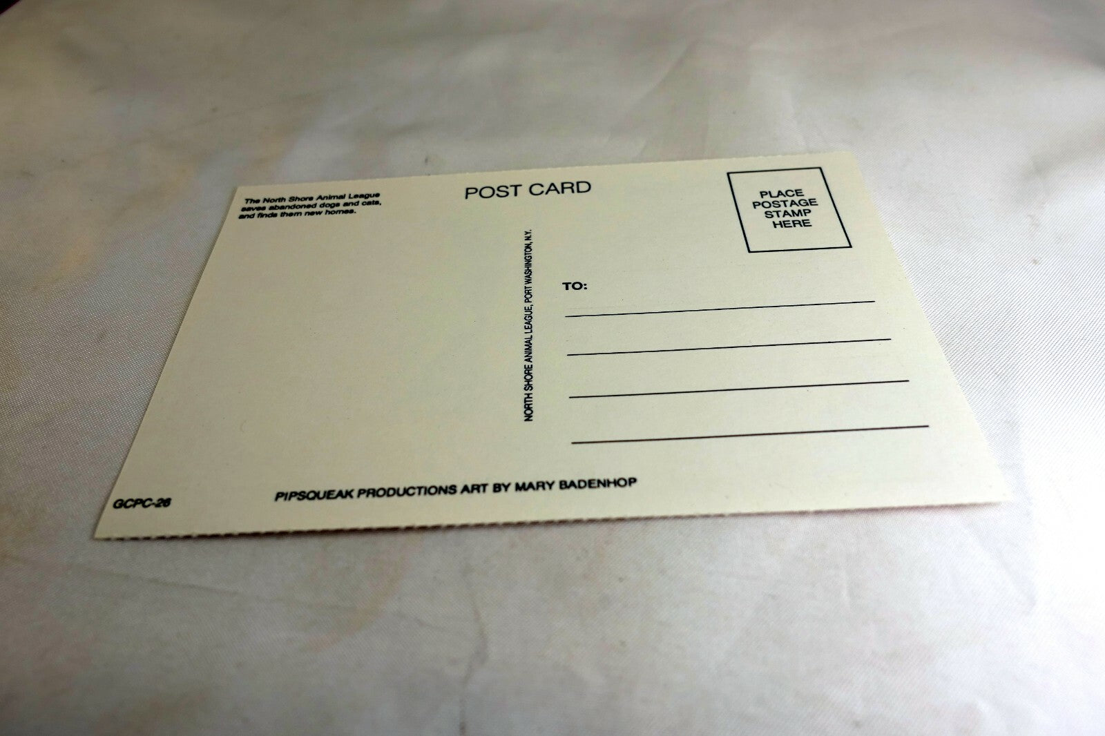 Note for You Postcard Animal Shelter North Shore League Adopt a Pet Kitten Cat