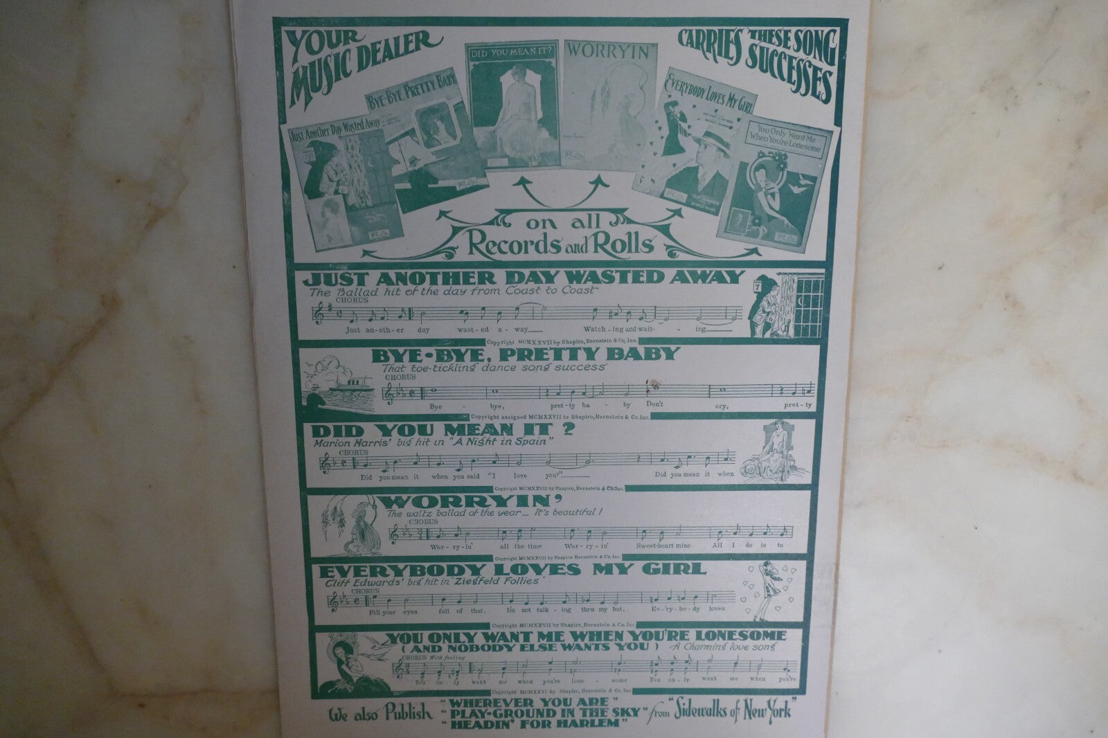 Wob-A-Ly Walk 1928 by Harry Warren and Bud Green, Shapiro, Bernstein and Co.