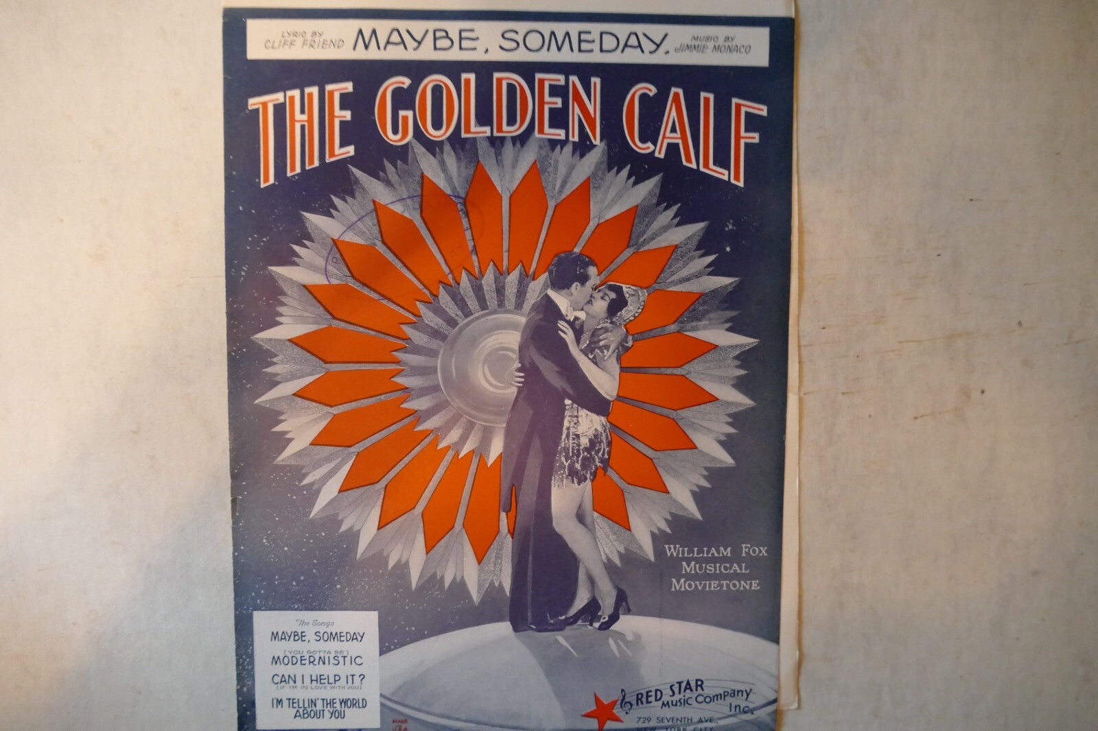 Maybe, someday, sheet music 1930, from "the golden calf", by cliff friend and jimmie monaco