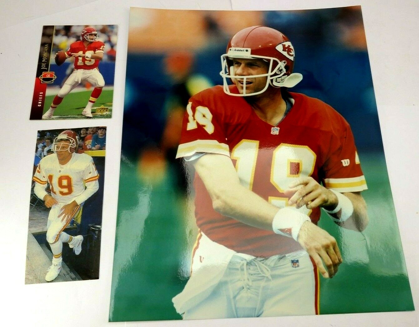 1994 joe montana   upper deck football card # 133  w/ picture 8x11"