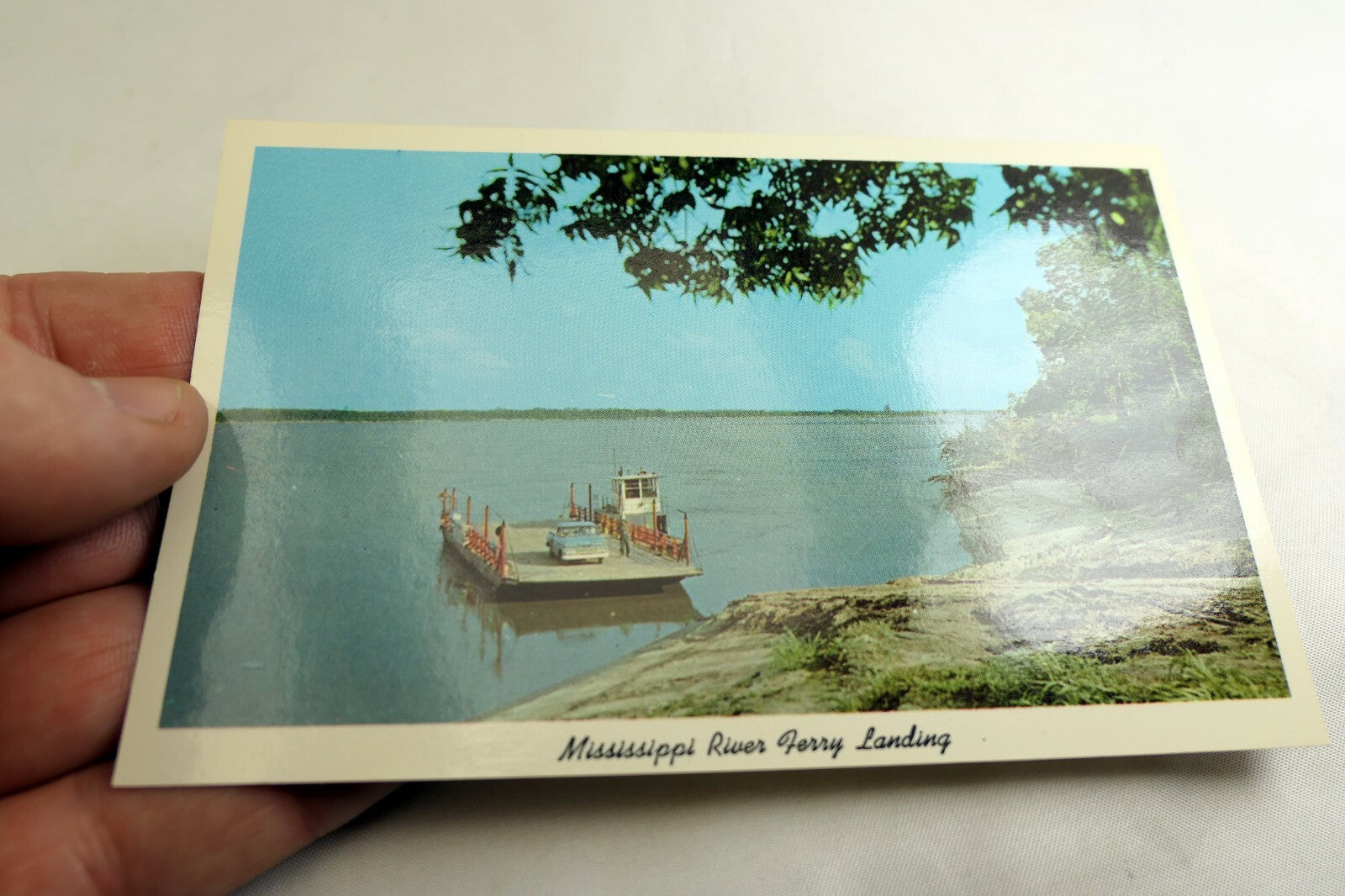 Mississippi Rover Ferry Landing USA Post Card 1960's vintage