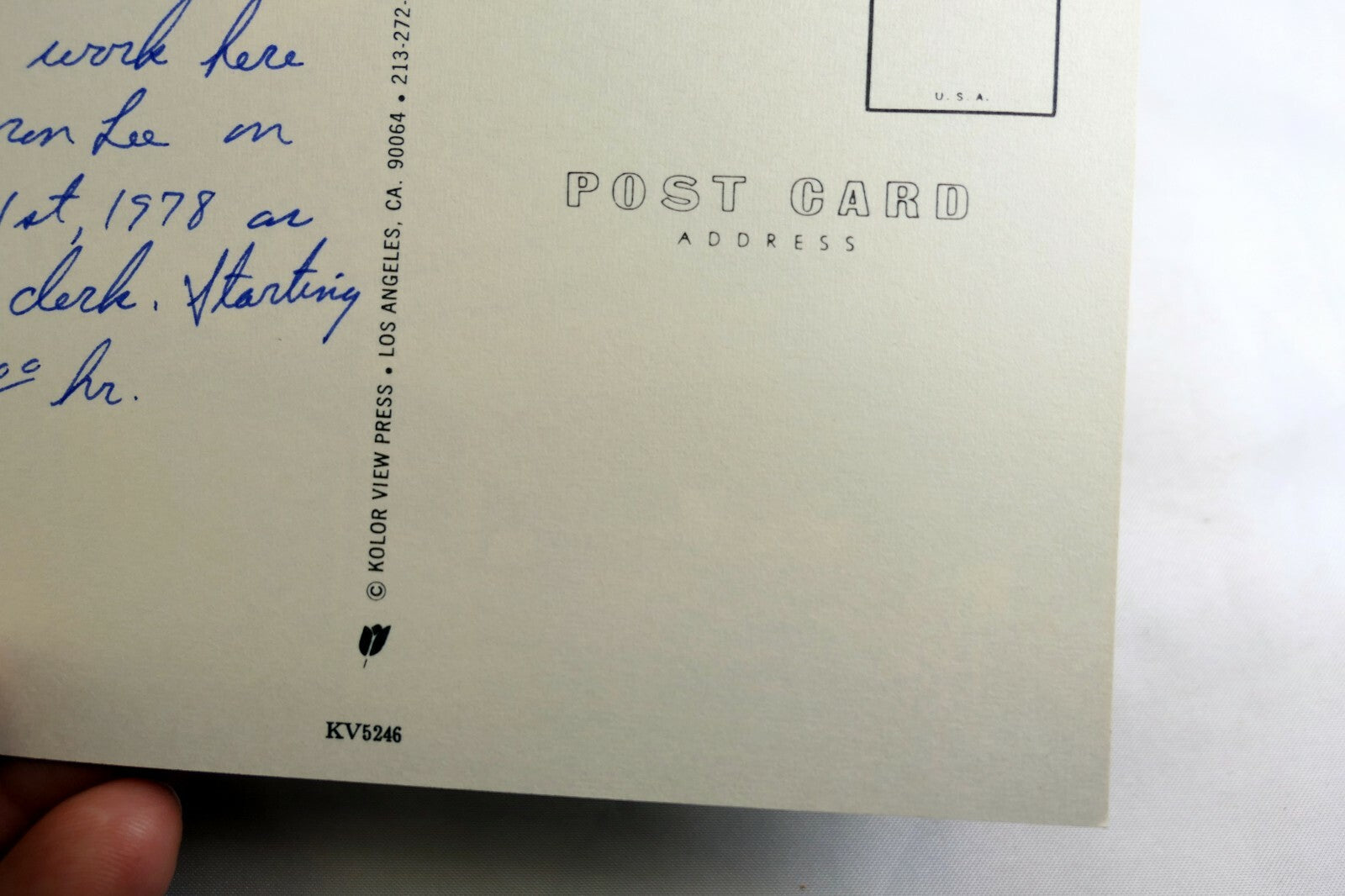 Lee Photography Portraits Supplies Auburn California USA Postcard vintage 1970's