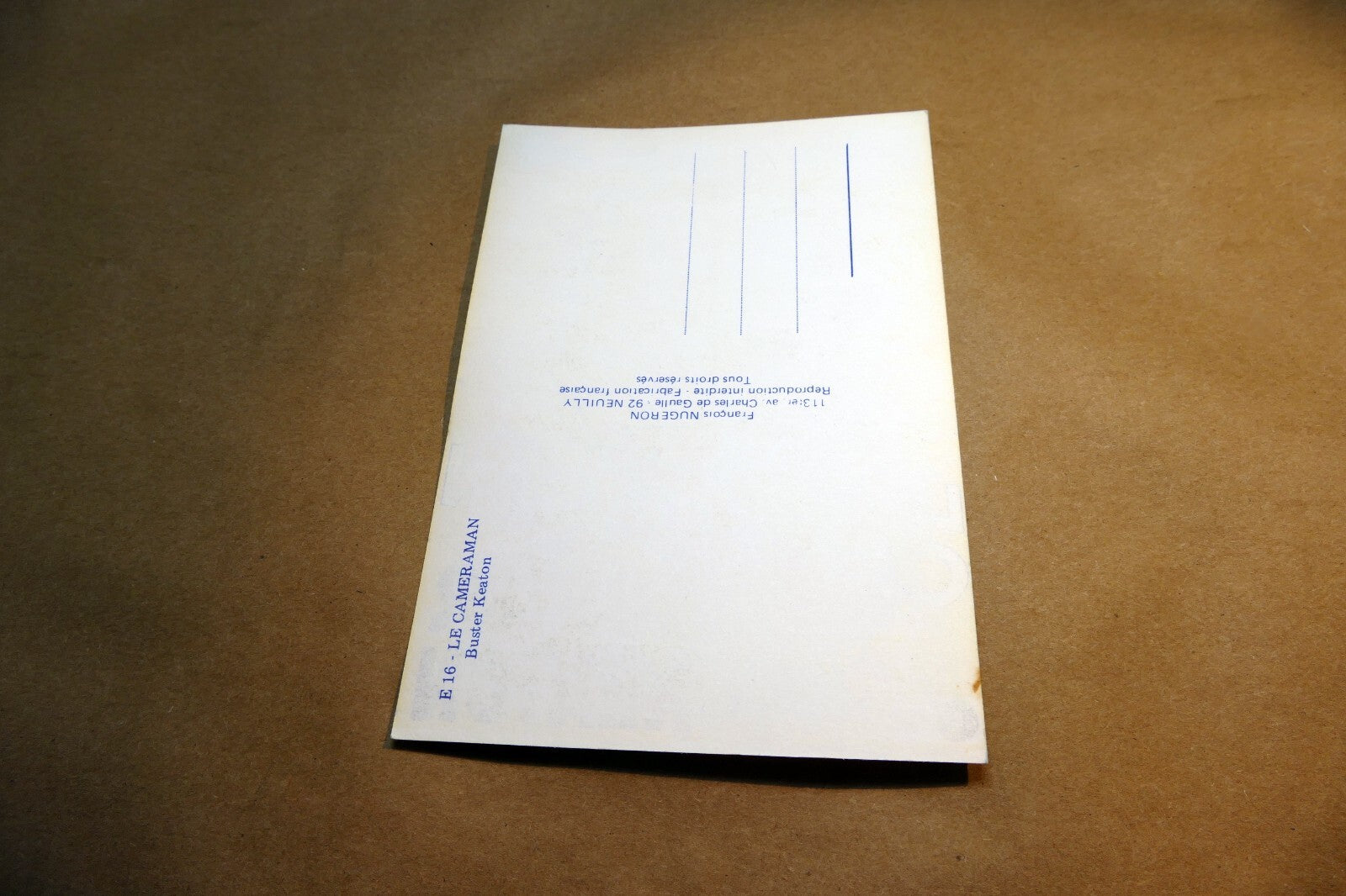 Le Cameraman BUSTER KEATON 1920's E-16 Postcard Paris France - unposted