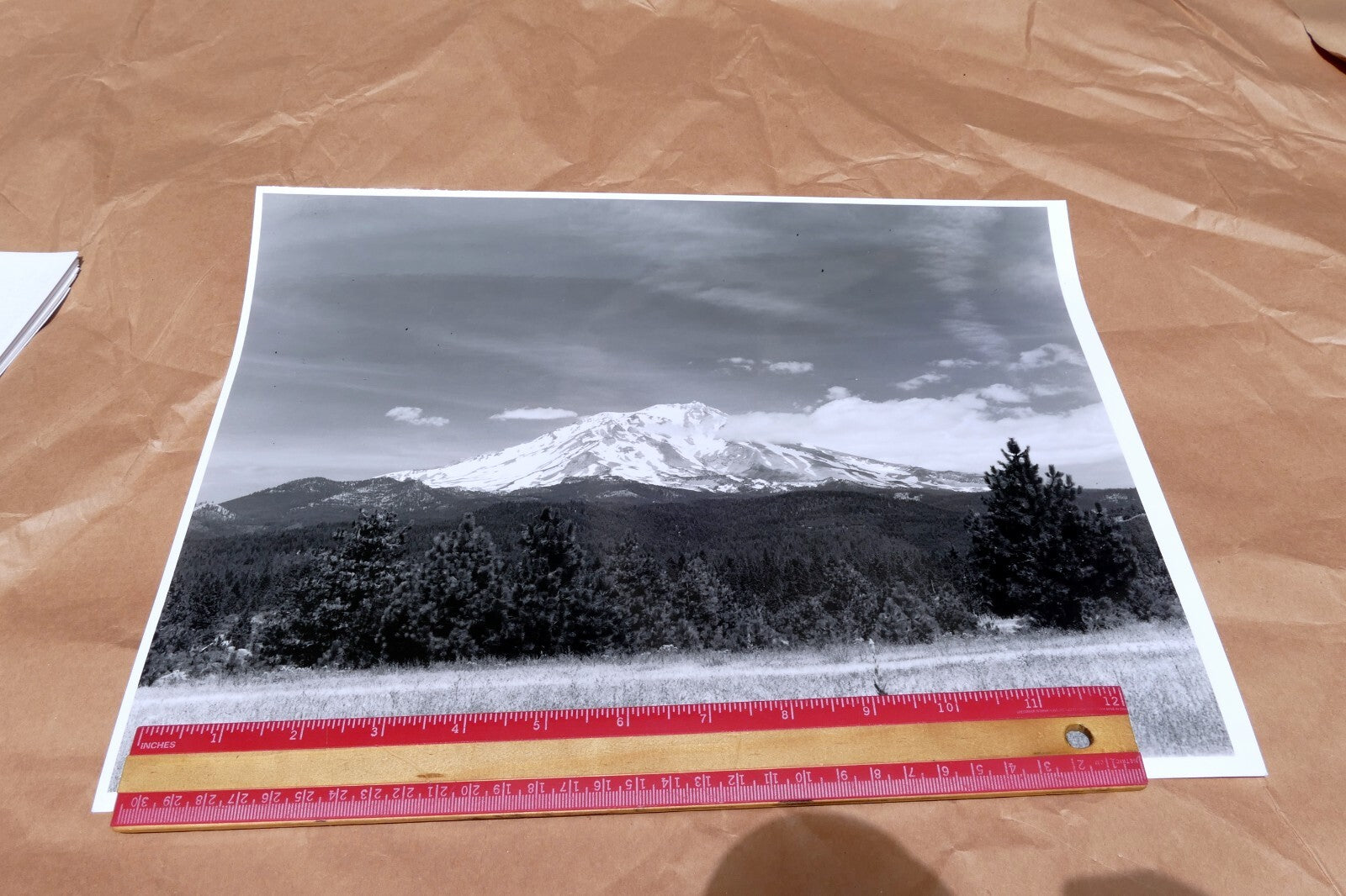 Mt. Shasta California 11X14" Black & white Picture Photo in Winter USA