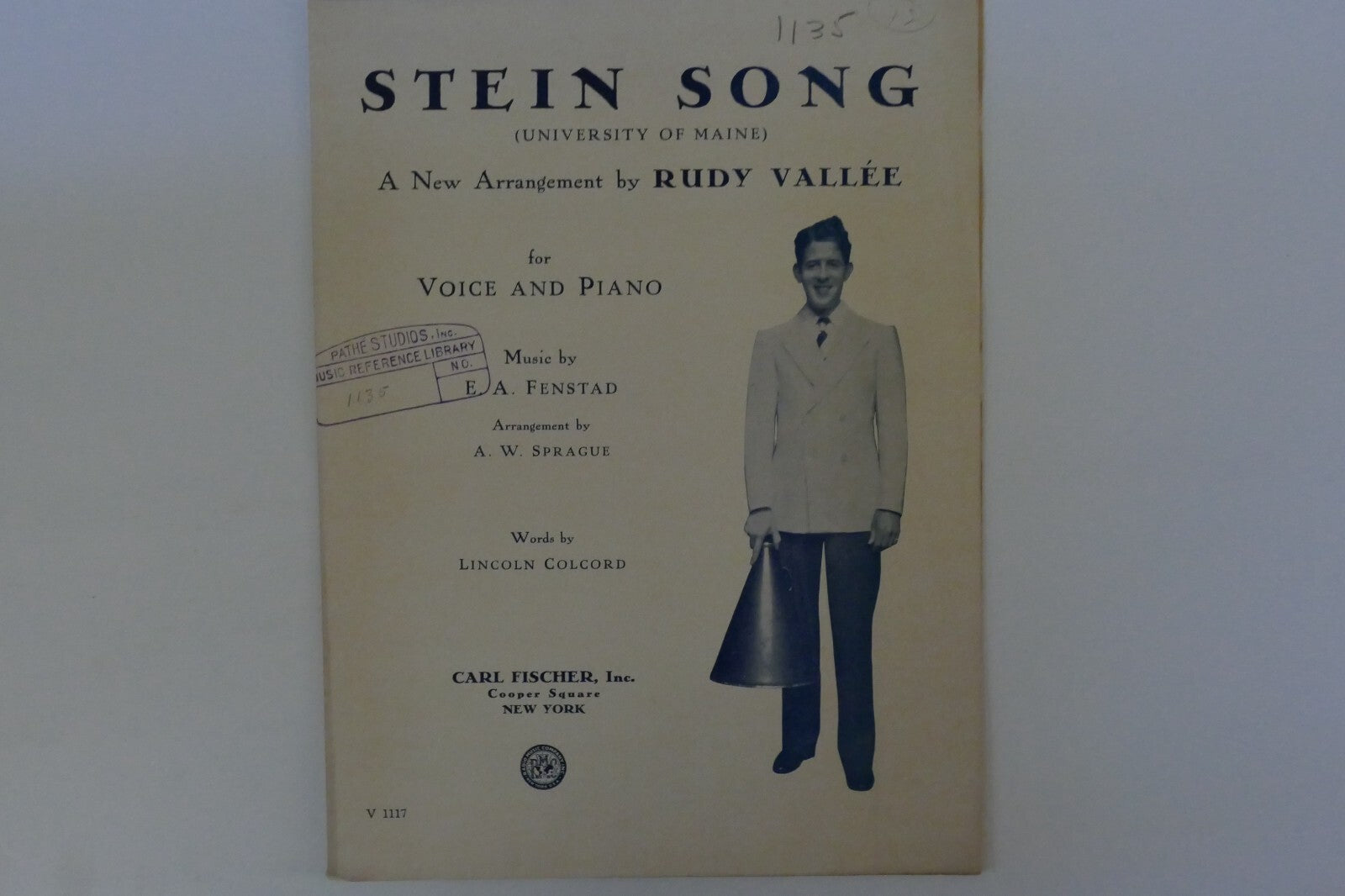 Stein song (university of maine), 1930, sheet music by lincoln colcord and e.a. fenstad