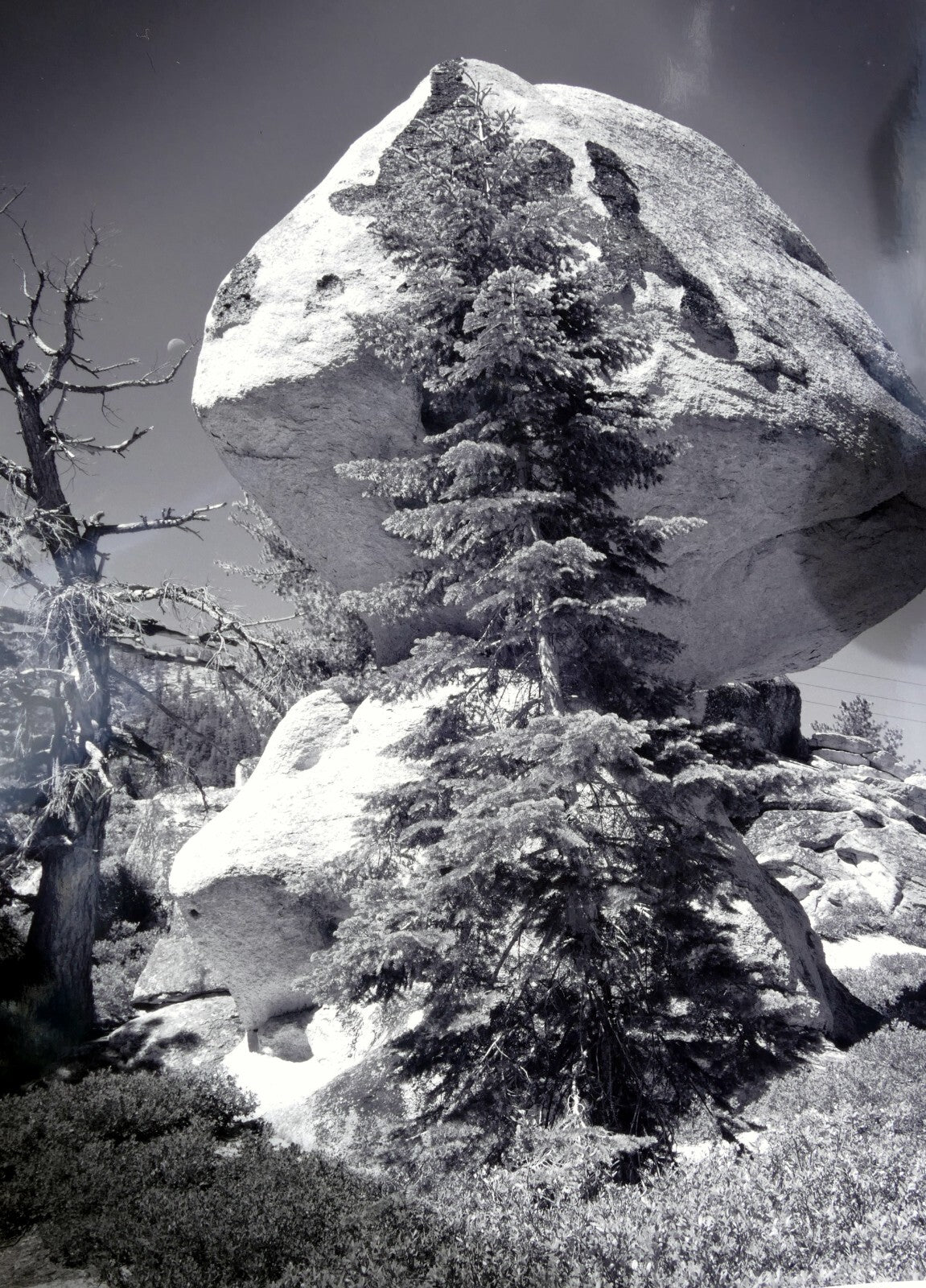 Yosemite california 11x14" black & white picture photo boulder rock sky unsigned