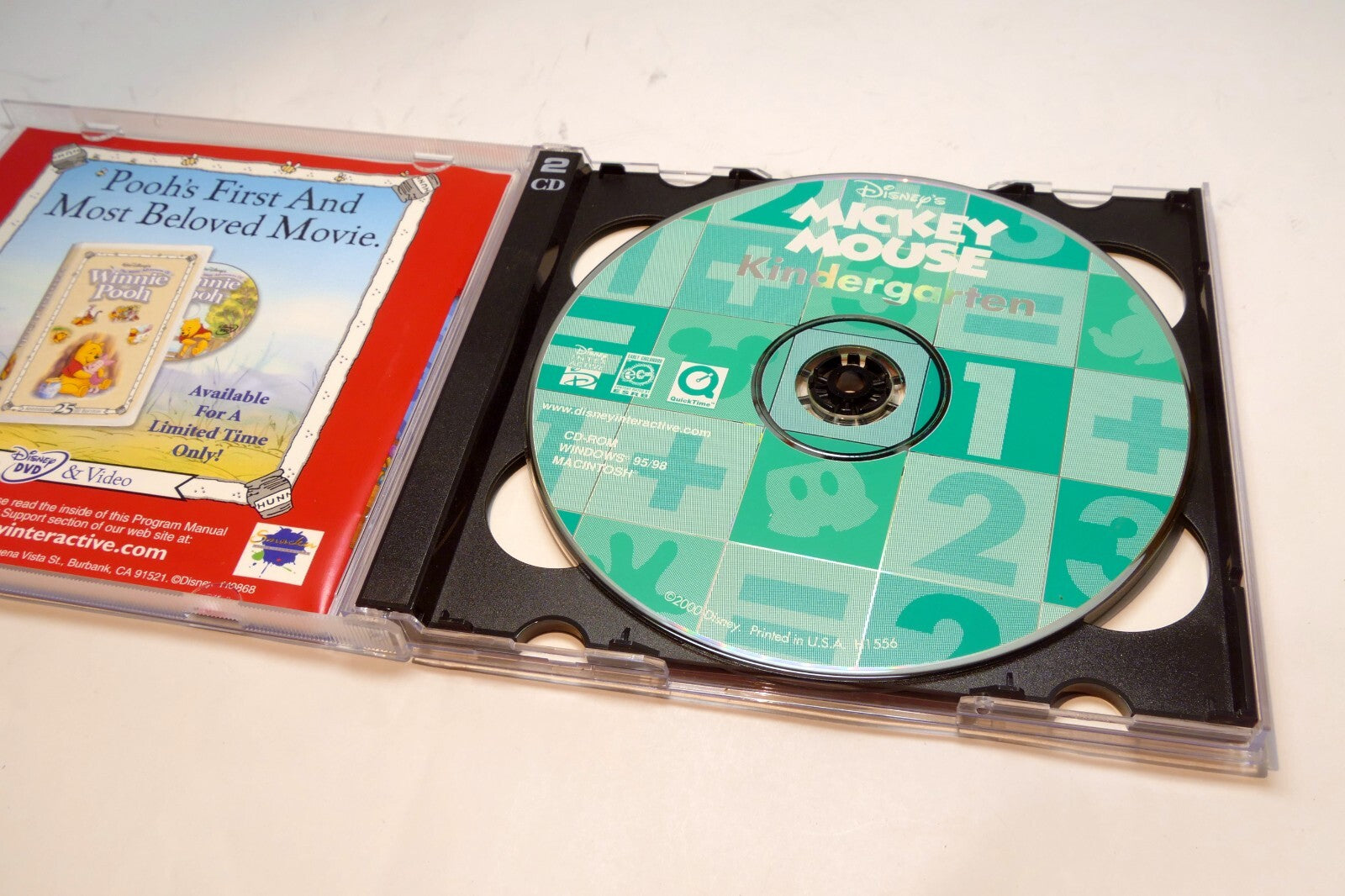 Disney LEARNING Ages 4-6 Kindergarten Deluxe 2 Disc CD-ROM SET Interactive 2000