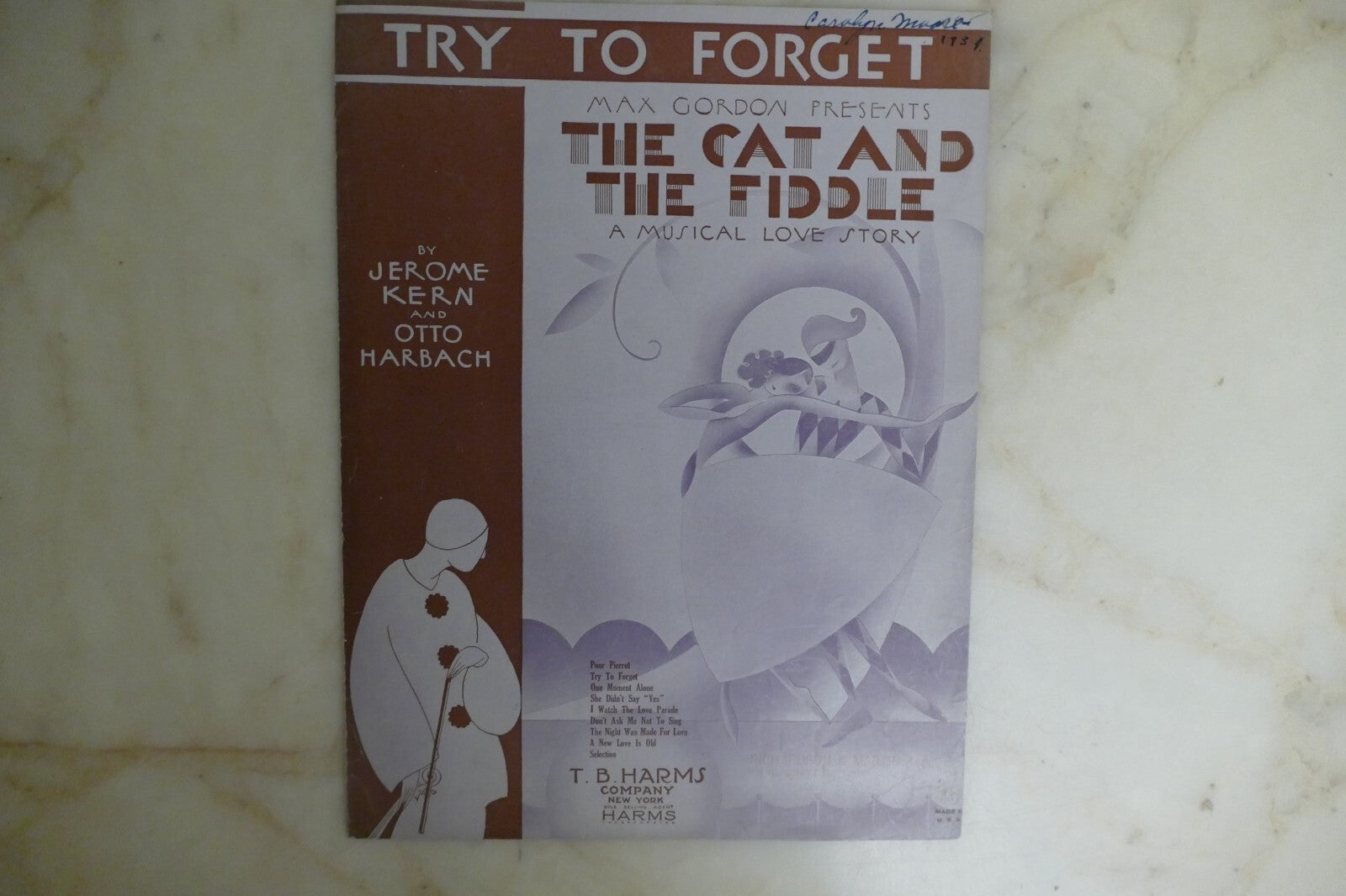 Try To Forget 1931 by Jerome Kern from The Cat And The Fiddle