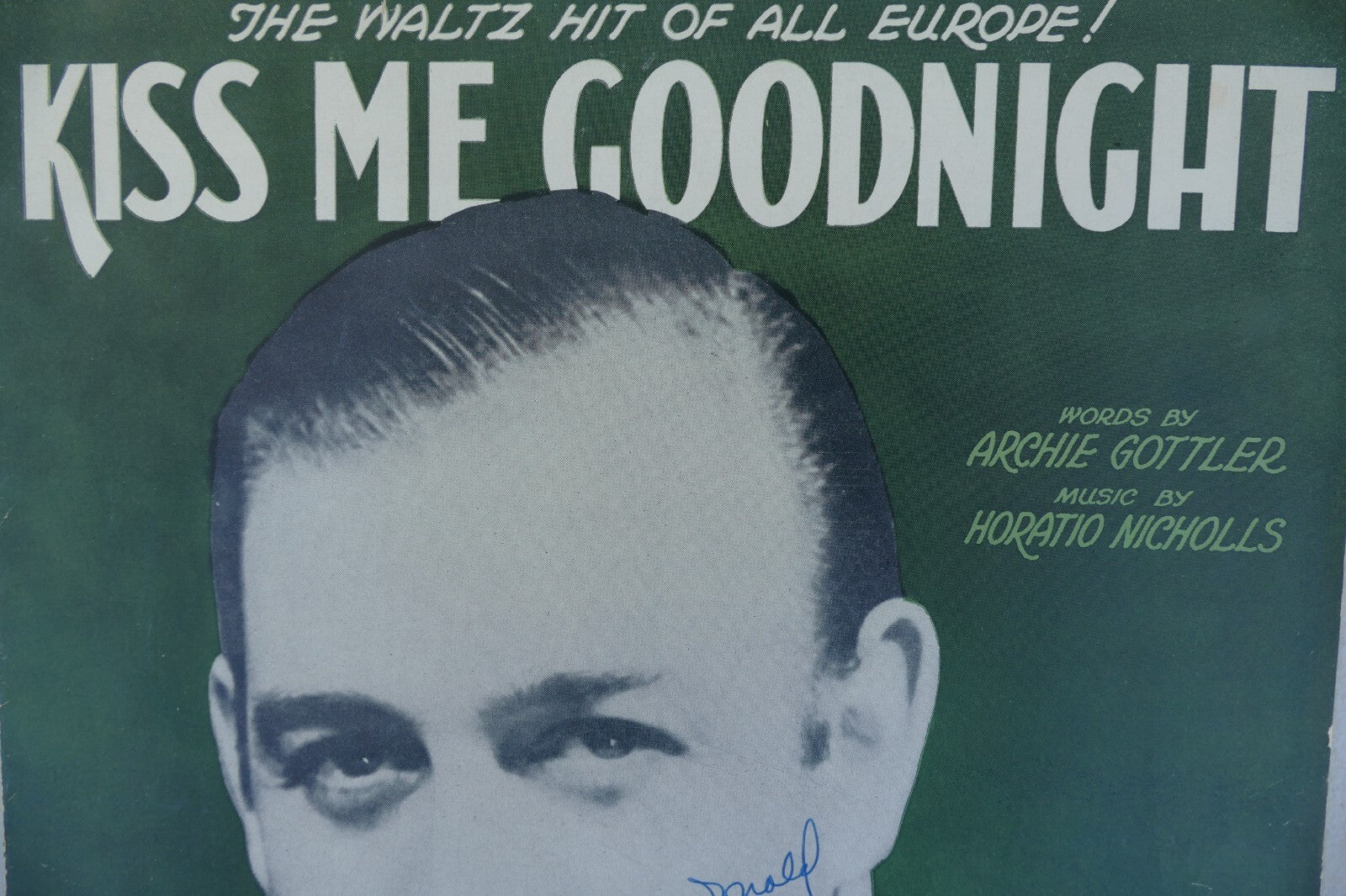 Kiss me goodnight sheet music 1932 by horatio nicholls and archie gotler