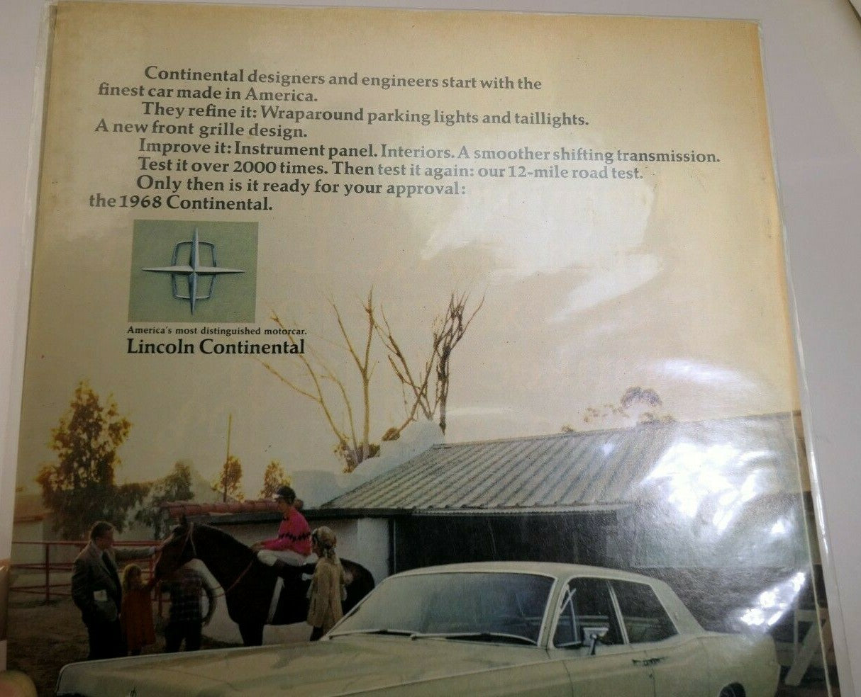 Lincoln continental 1968 magazine clippings advertisement ad