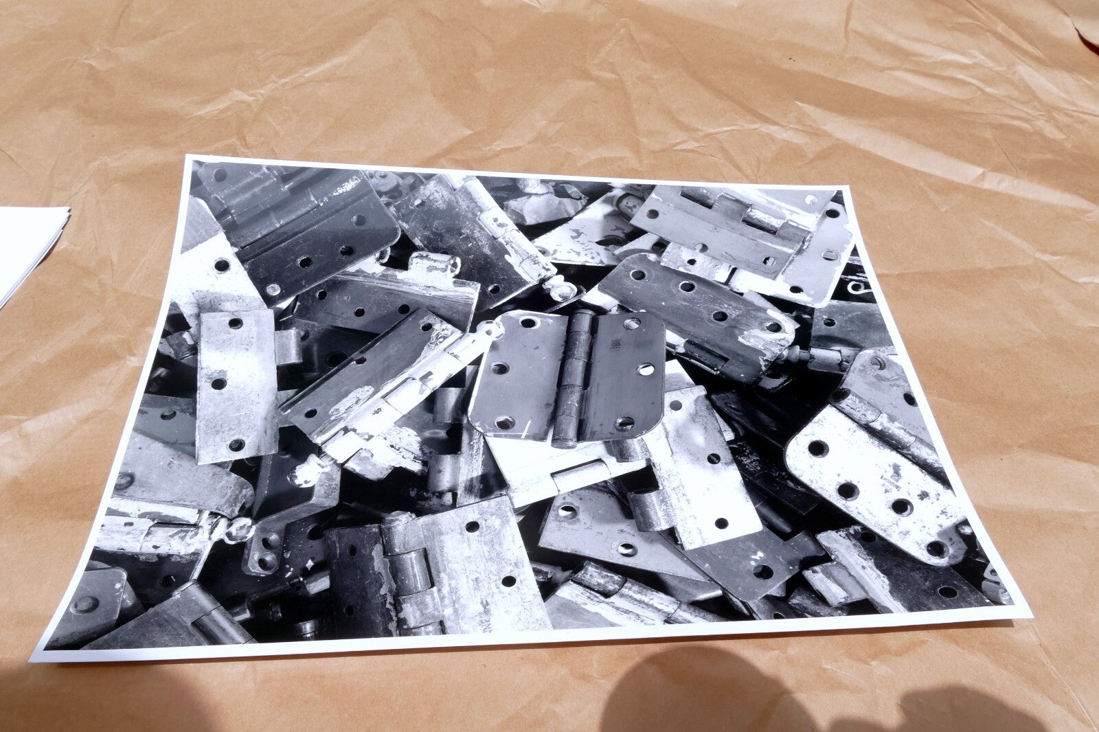Old Cabinet Hinge  11X14" Black & white Picture Photo San Francisco USA