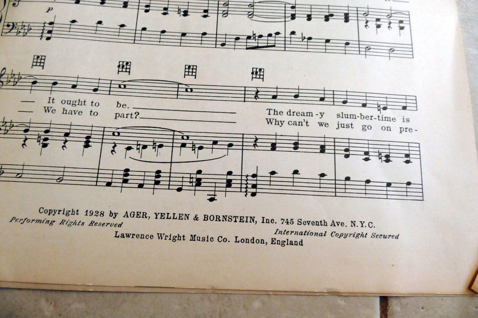 Sweet Dreams by Milton Ager 1928 Yellen & Bornstein Inc. New York