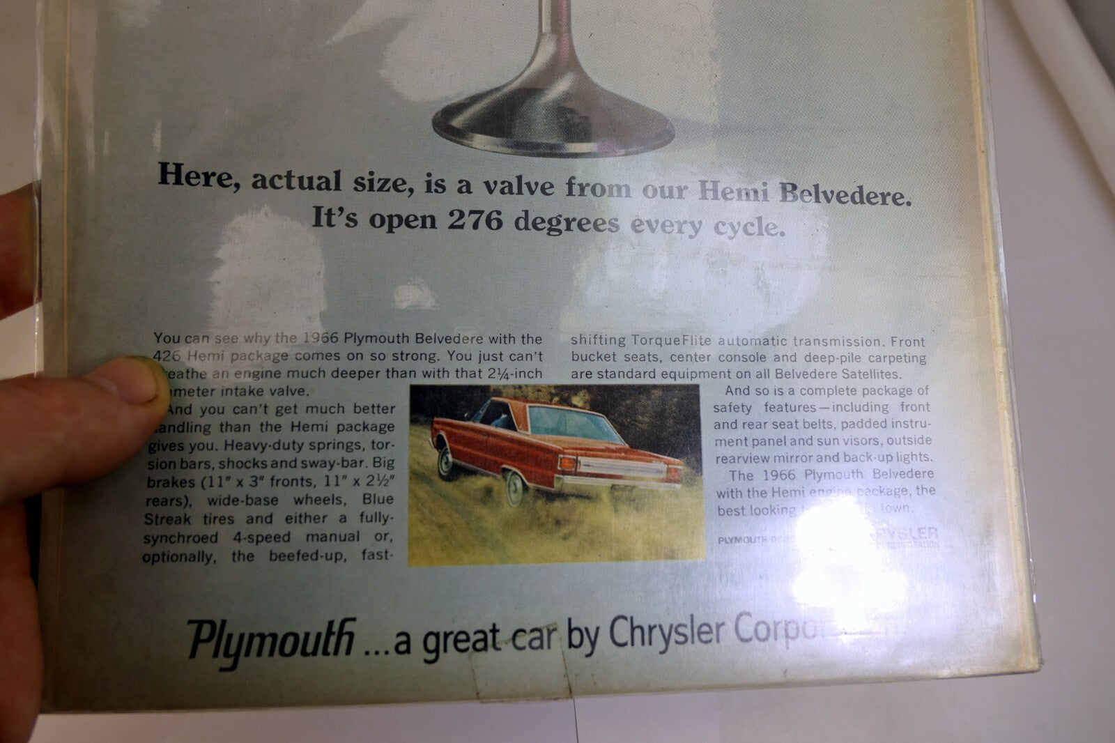 1966 Plymouth Belvedere Hemi Magazine clipping advertisement Ad Car & Driver