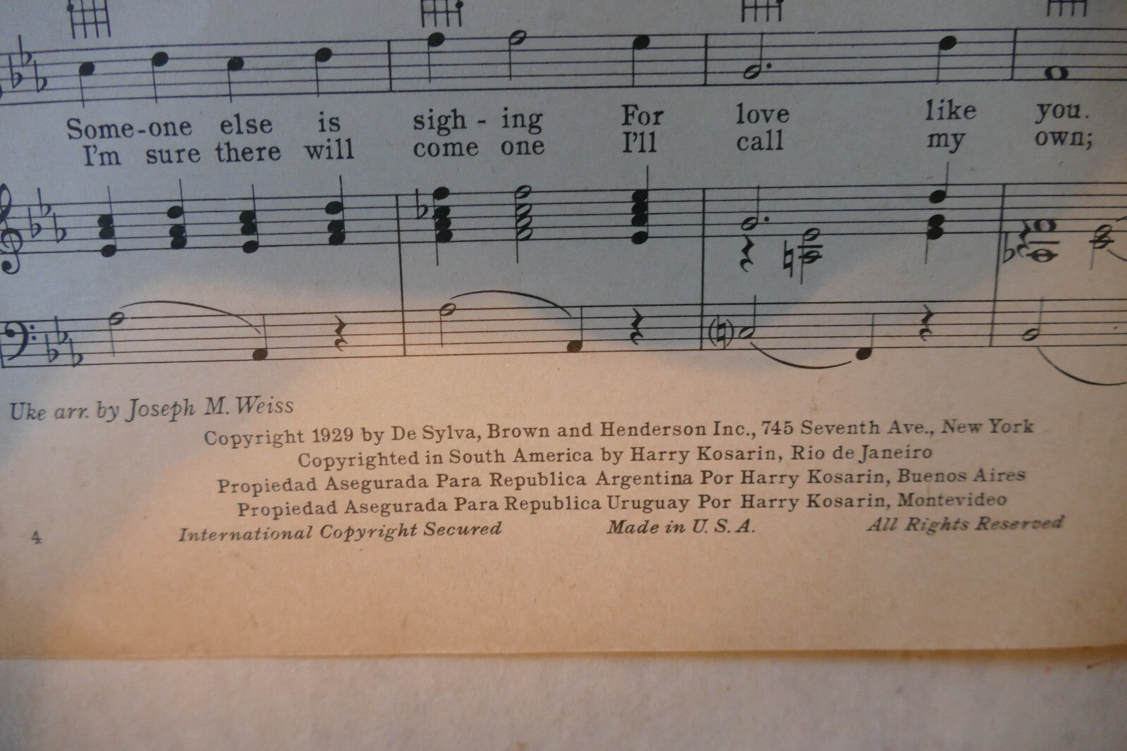 One Never Knows, 1929, from "Rich People", by Walter O'Keefe and Bobby Dolan