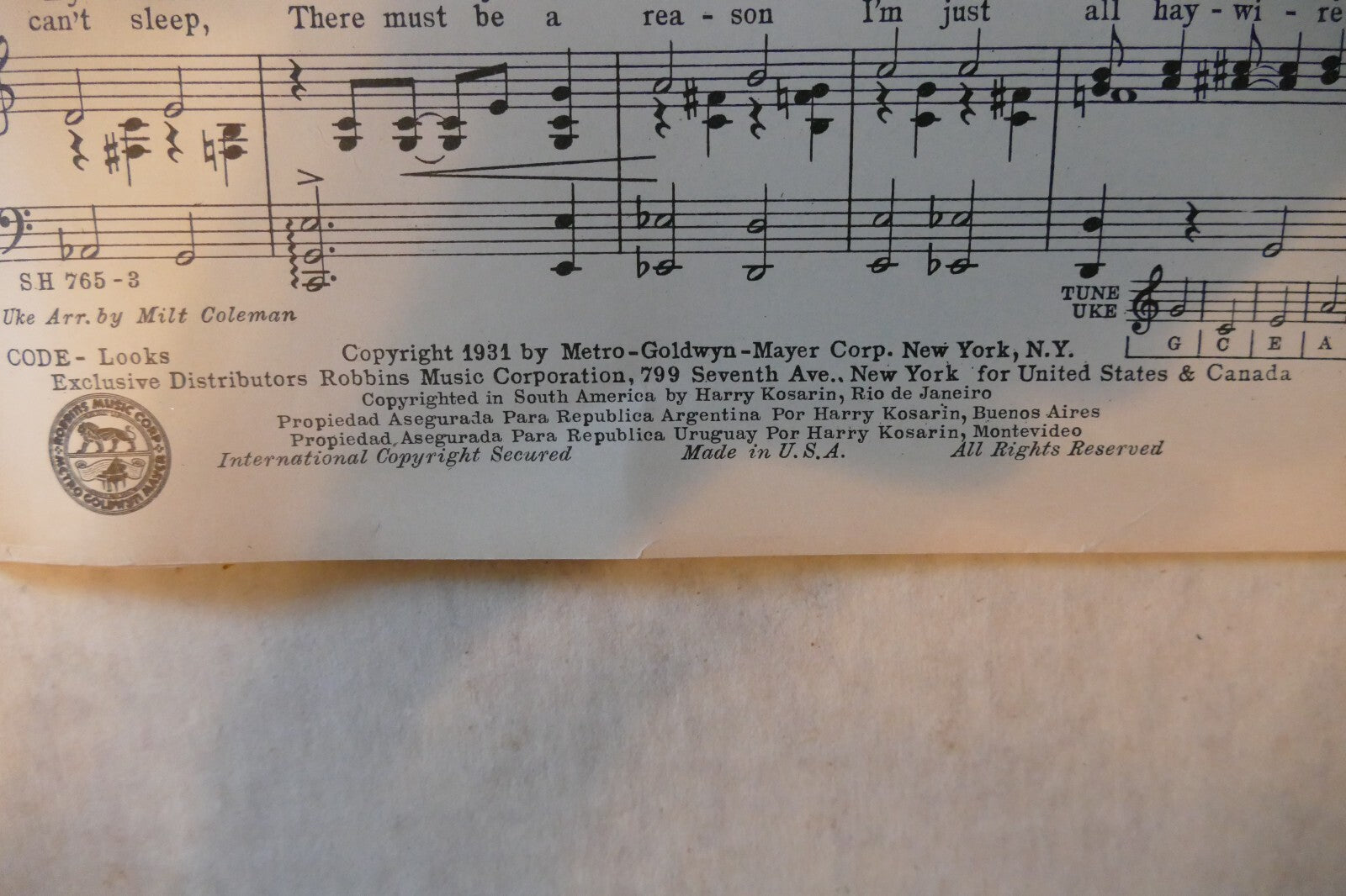 It Looks Like Love, 1931, by Arthur Freed and Harry Woods, Robbins Music Co.