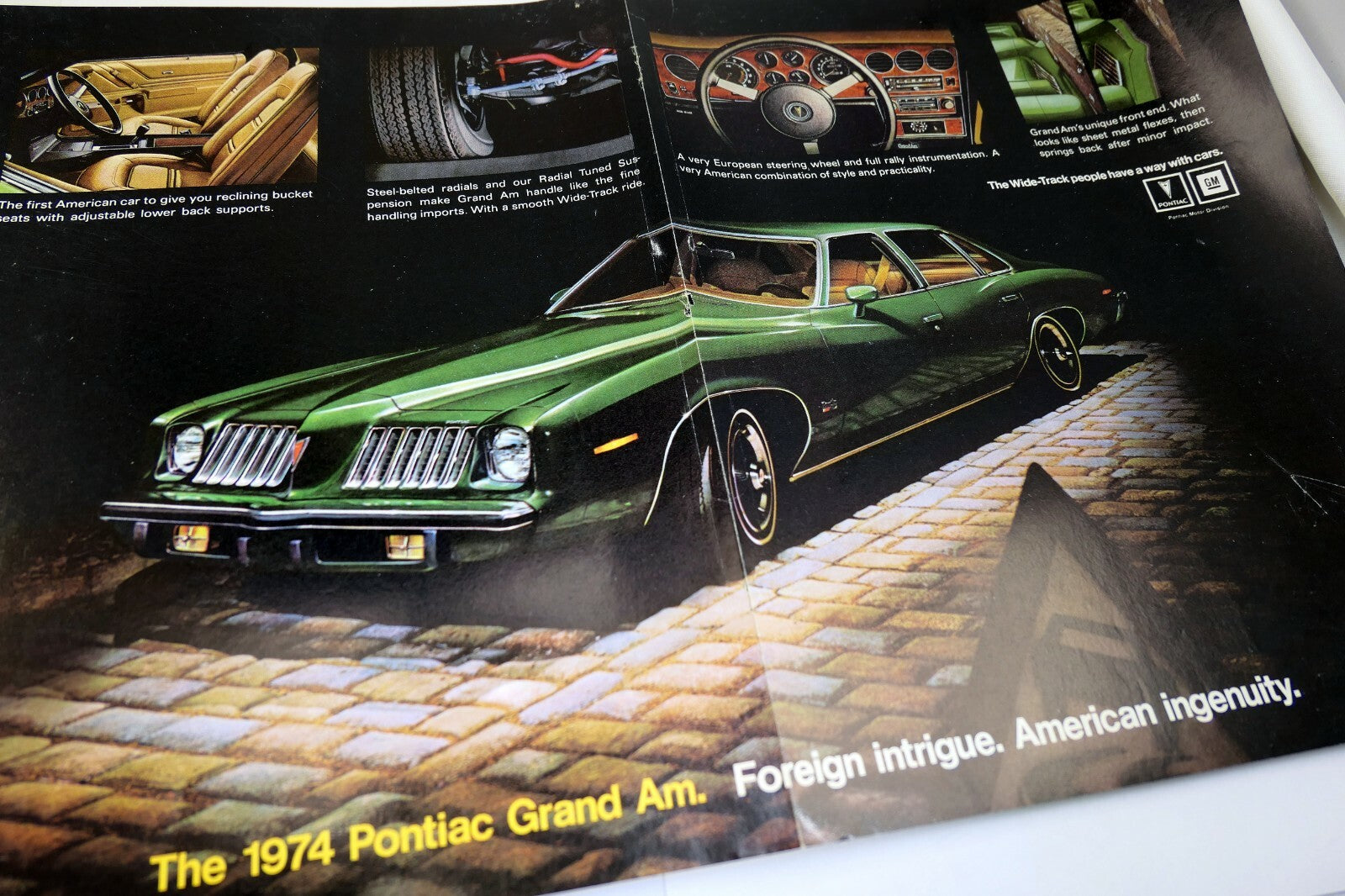 Pontiac 1974 grand am car magazine clippings advertisement ad