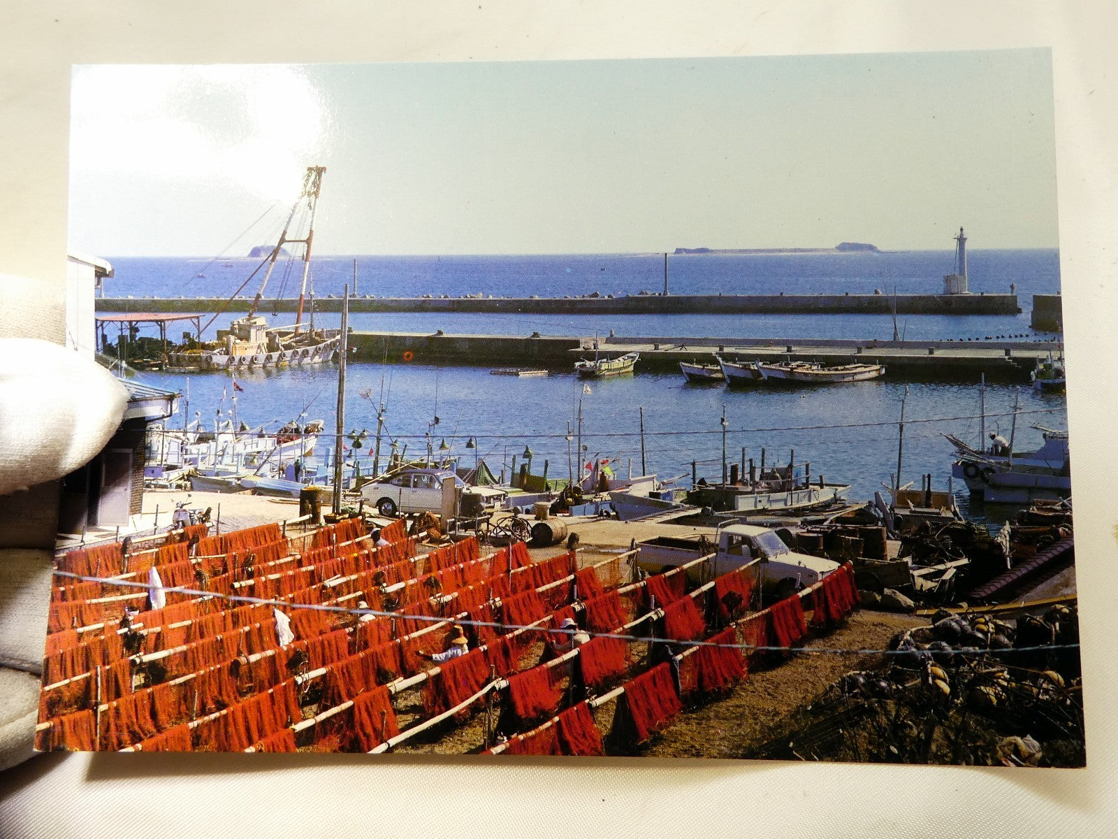 Japan Oshima Island from Wagu Port  Postcard 6X4" vintage 1950's