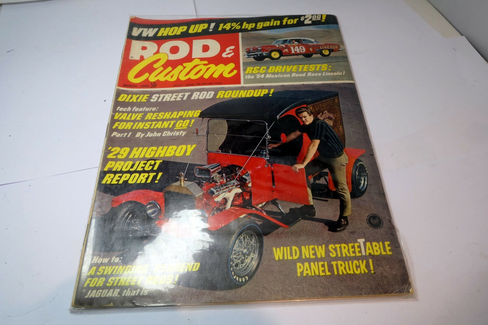 Rod & Custom Magazine March 1969 " '29 HighBoy Project" Dixie Street Rod roundup