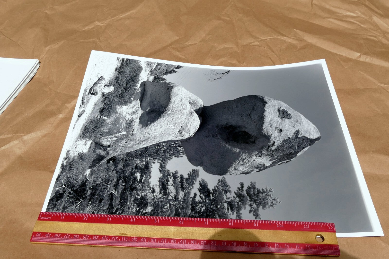 Yosemite California 11X14" Black & white Picture Photo Boulder Rock sky Unsigned