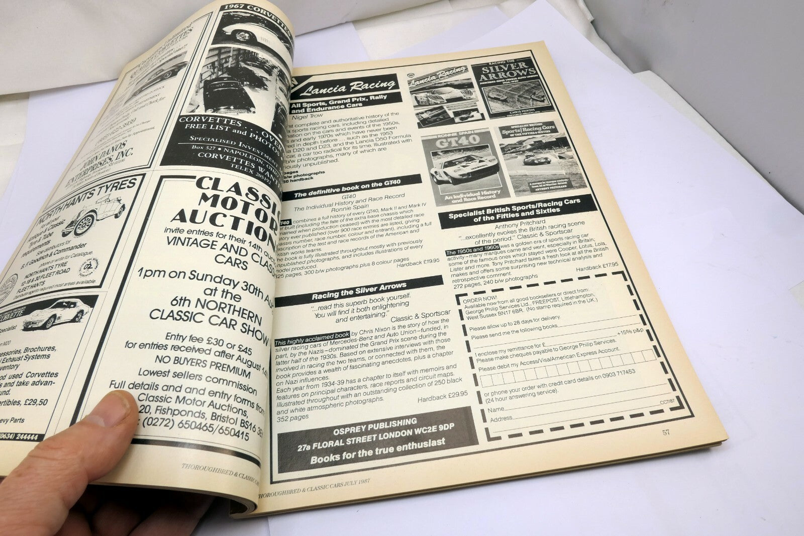 Thoroughbred & Classic Cars Magazine July 1987 Brits at LE Mans price guide