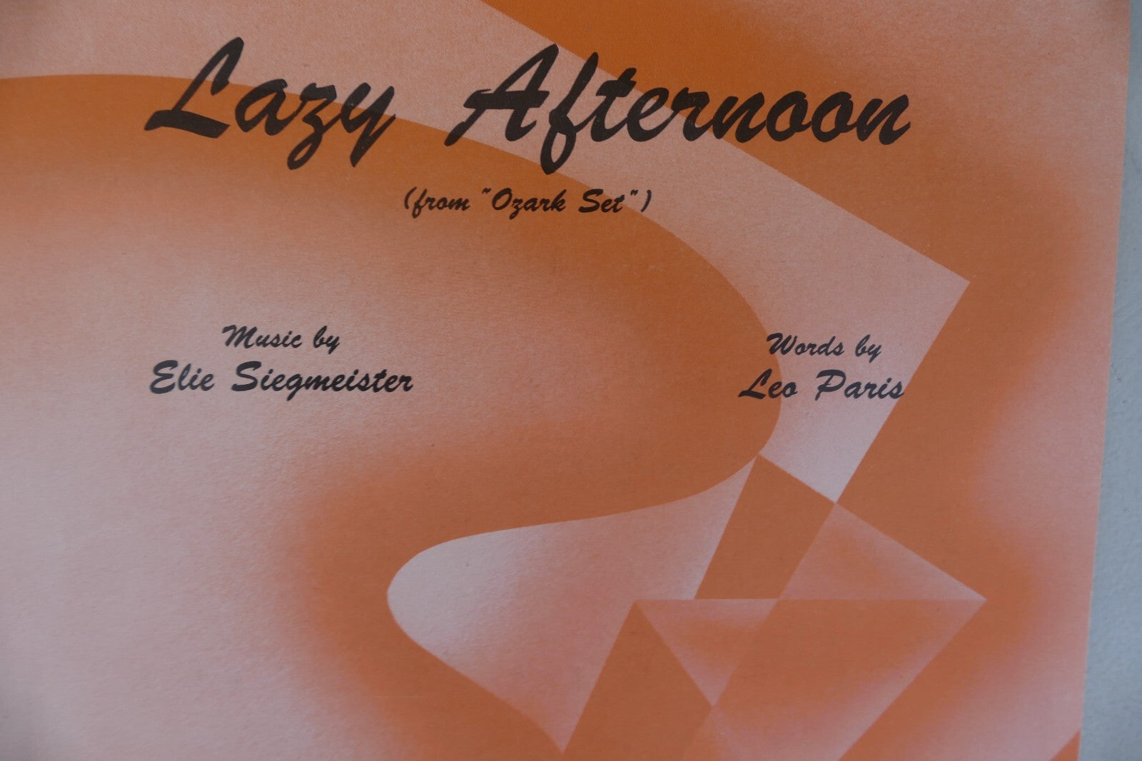 Lazy afternoon sheet music 1947 from ozark set by elie siegmeister edward b. marks music co.