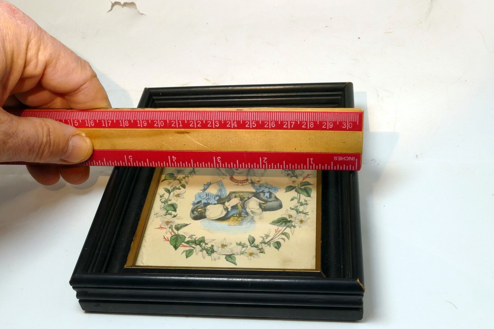 FRENCH MAIDEN WALL DECOR VICTORIAN LADY DESIGN floral Lemercier print 4X5"