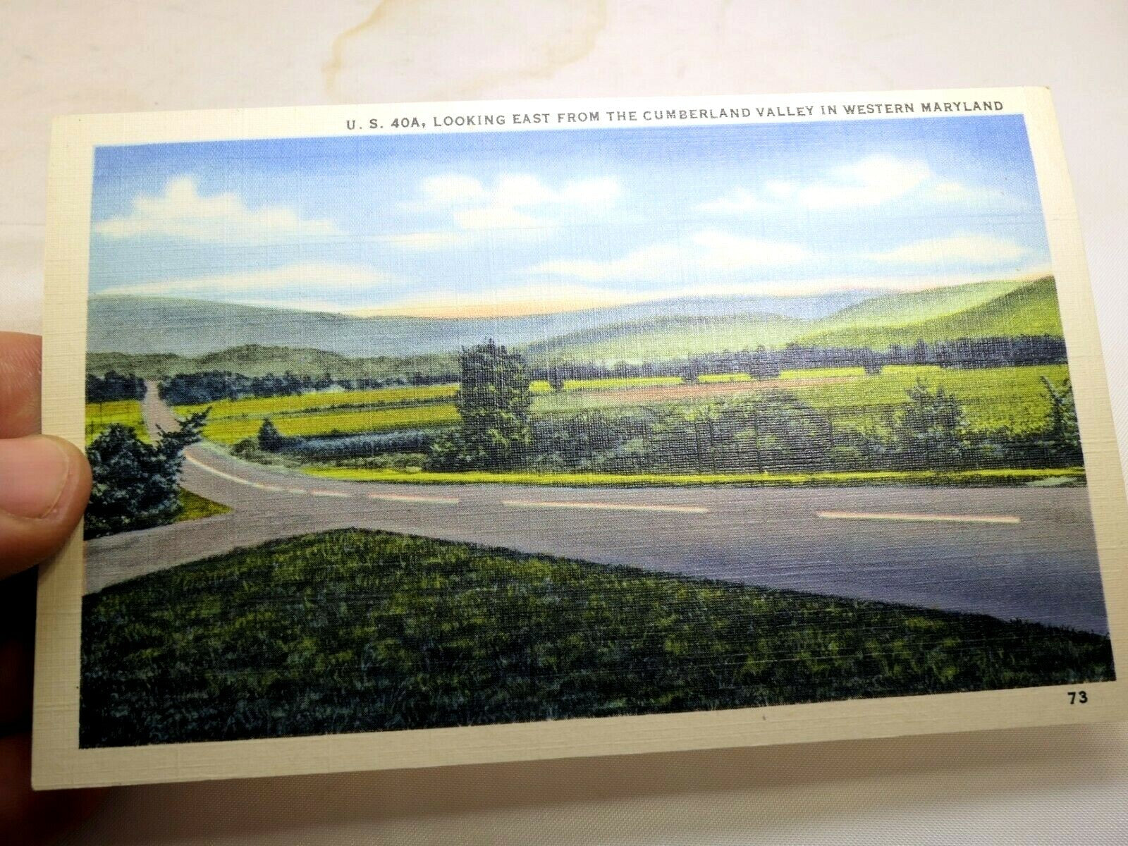 Postcard 1940's lookout east cumberland valley western maryland