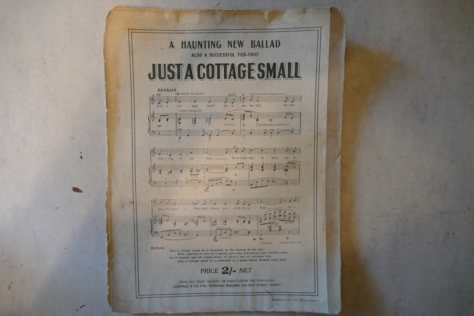 Two Litlle Bluebirds, 1925, from "Sunny" musical comedy, by Jerome Kern