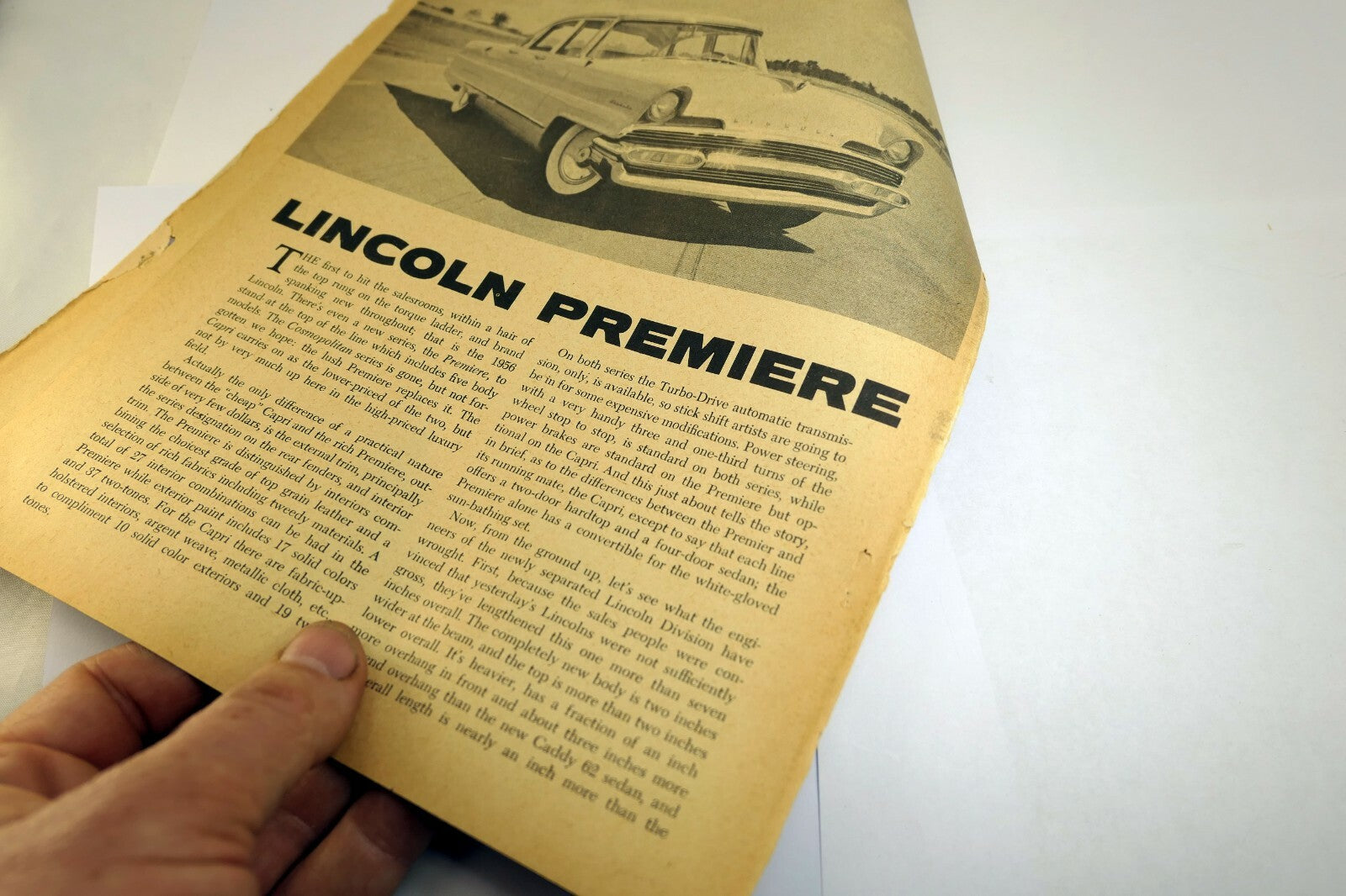 Ford 1956 Fairlane test Magazine clippings advertisement AD