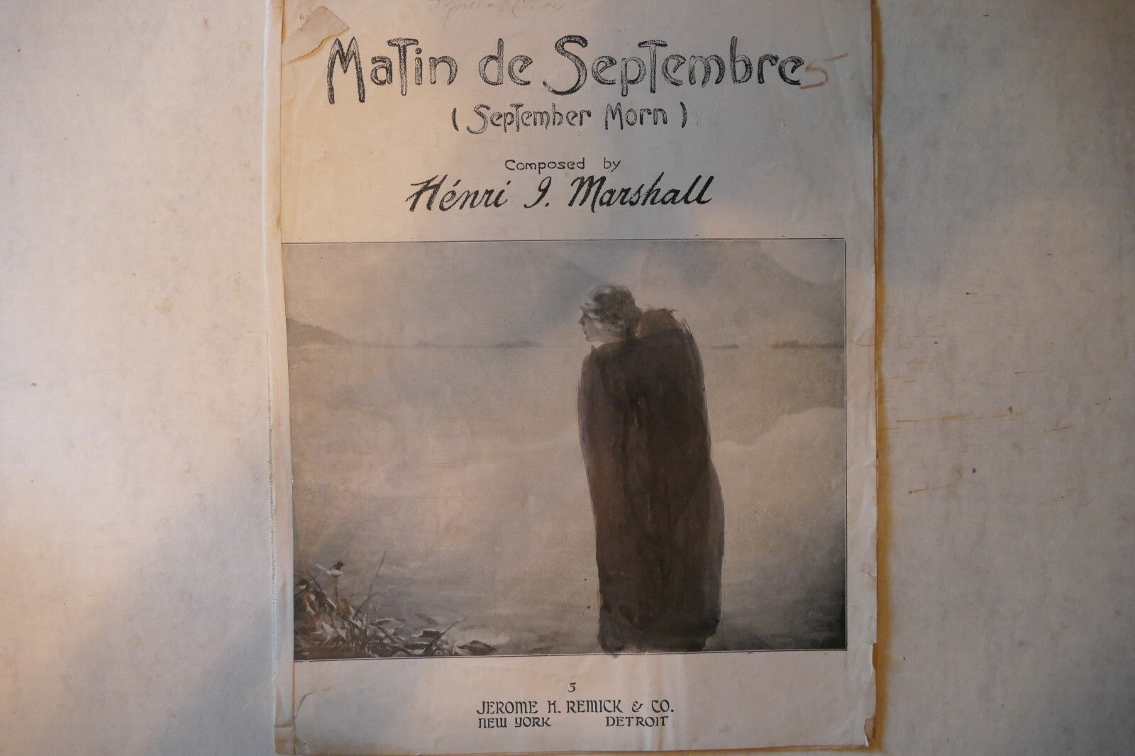 Matin de septembre, sheet music 1913, by henri i. marshall, jerome h. remick & co.