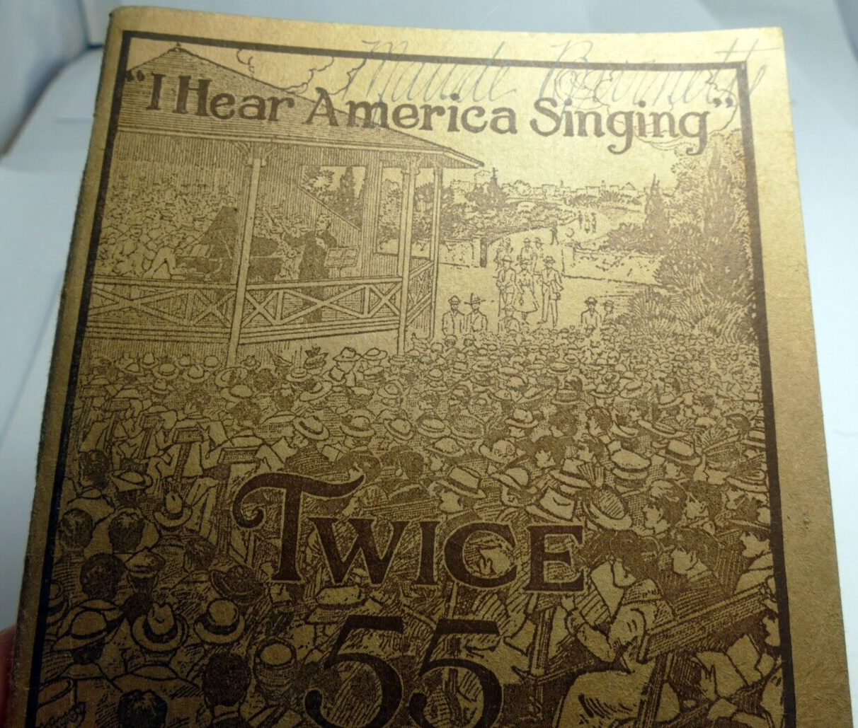 Antique "i hear america singing" twice 55 community songs 1919 music sheet book