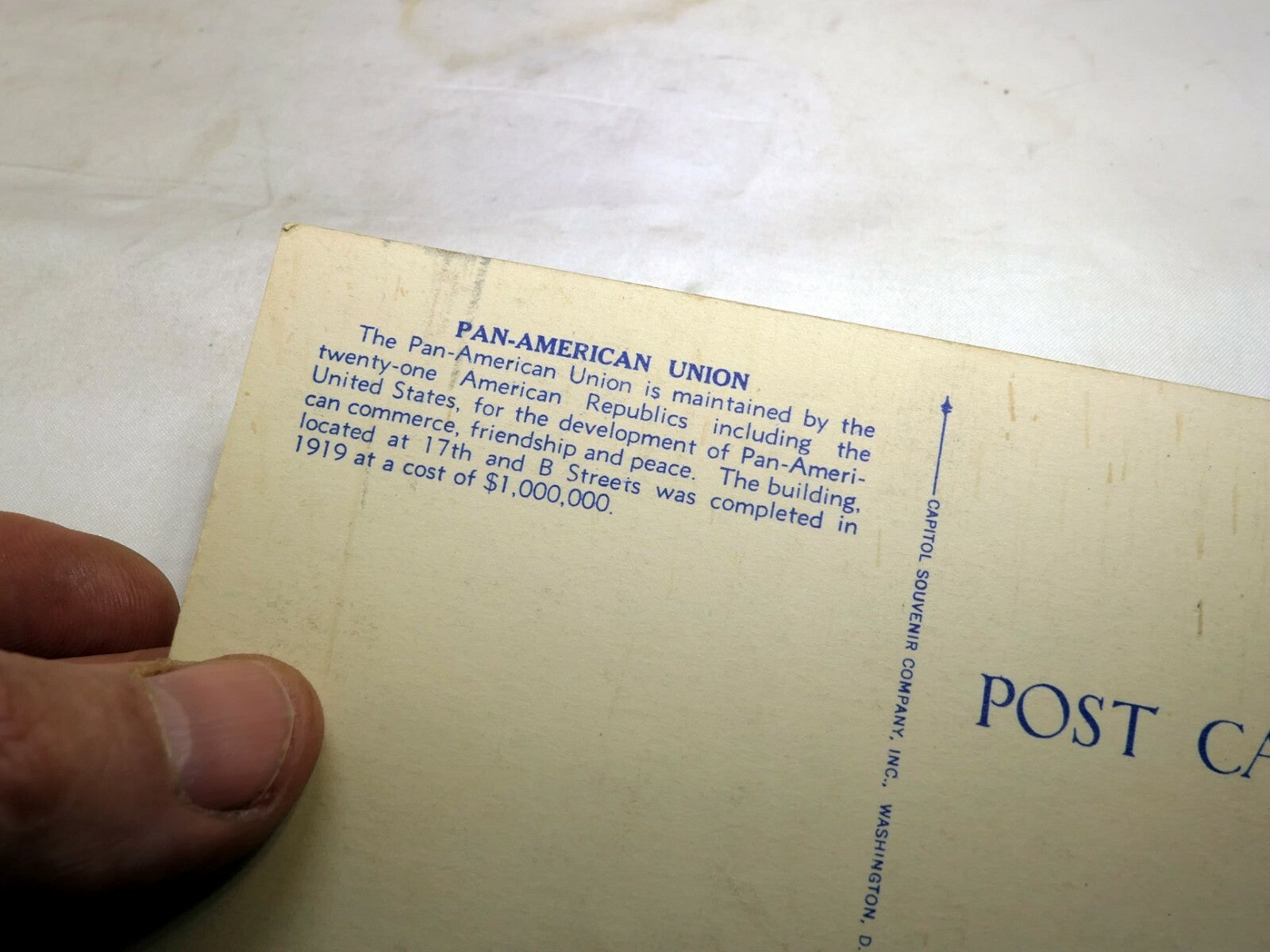 Post Card Pan-American Building Washington DC Unposted Linen 1940's