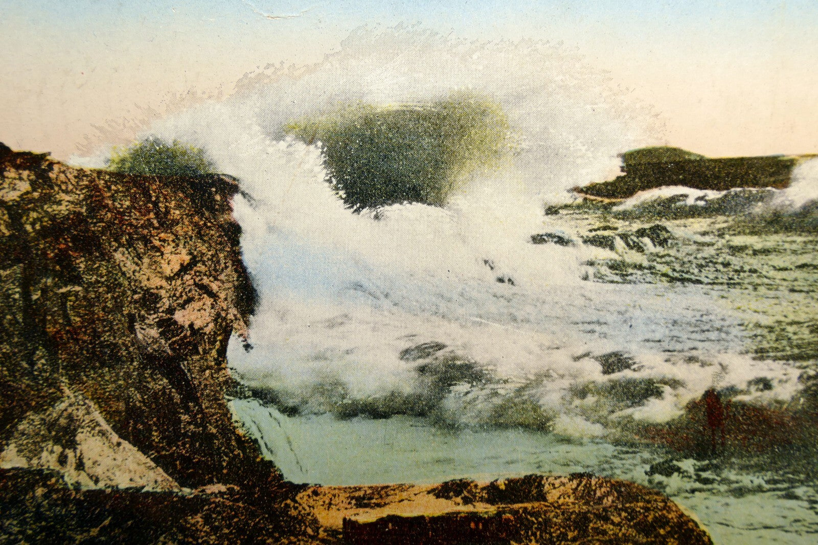 The churn yarmouth n.s. canada waves beach postcard 1906   unposted