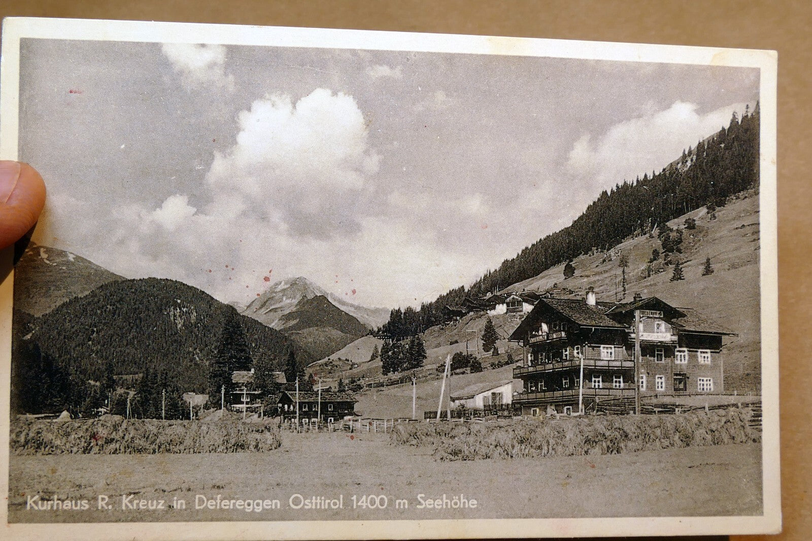 Kurhaus R. Kreuz Defereggen Austria  landscape Alps postcard 1930's - unposted