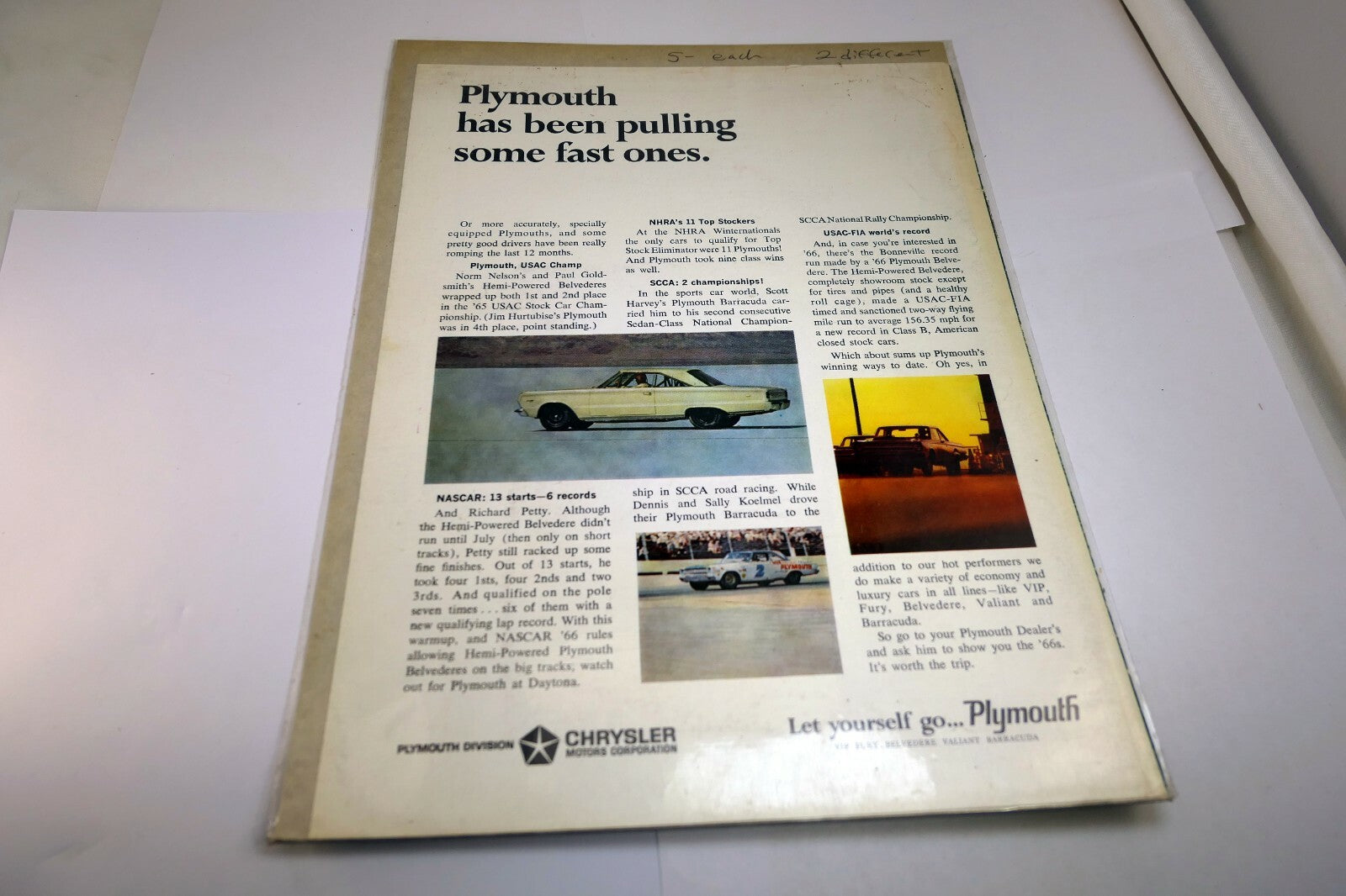 1966 Plymouth Belvedere Barracuda  Magazine clippings advertisement Ad