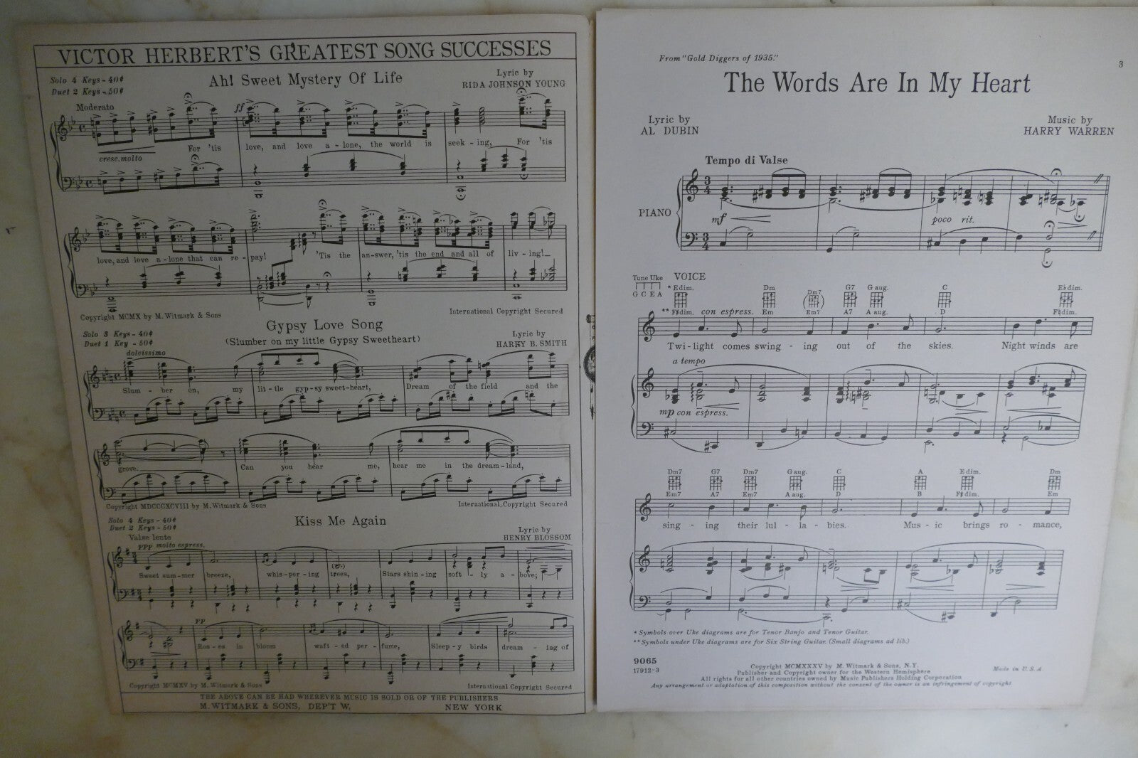 The Words Are In My Heart 1935 by Harry Warren and Al Dubin from Gold Diggers