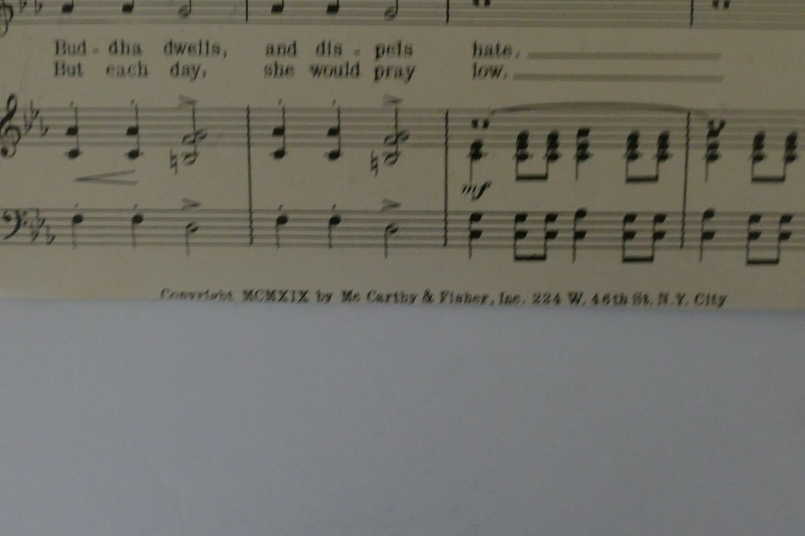 Buddha, 1919, by Lew Pollack and Ed Rose, McCarthy and Fisher