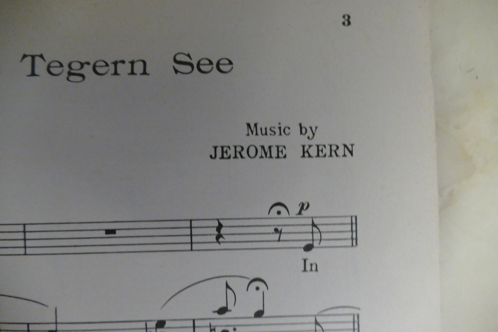 In Egern On The Tegern See 1932 by Jerome Kern from "Music In The Air" musical